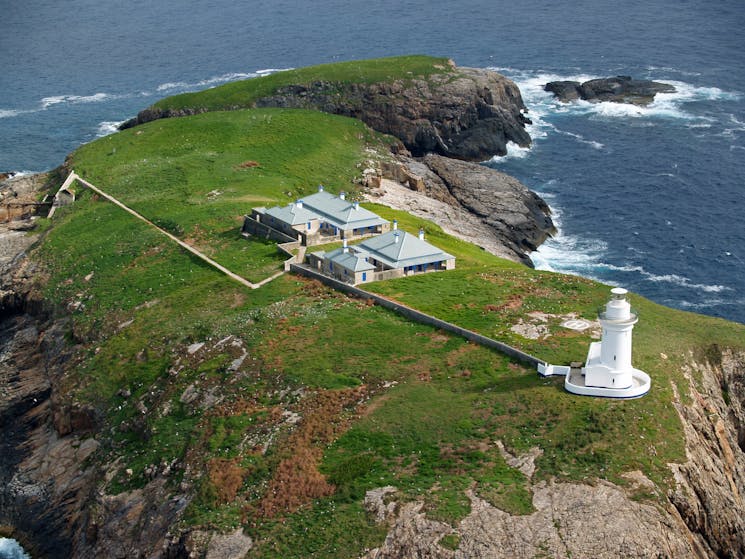 South Solitary Island, Abandoned Lighthouse, NSW, - Aerial View by Helicopter