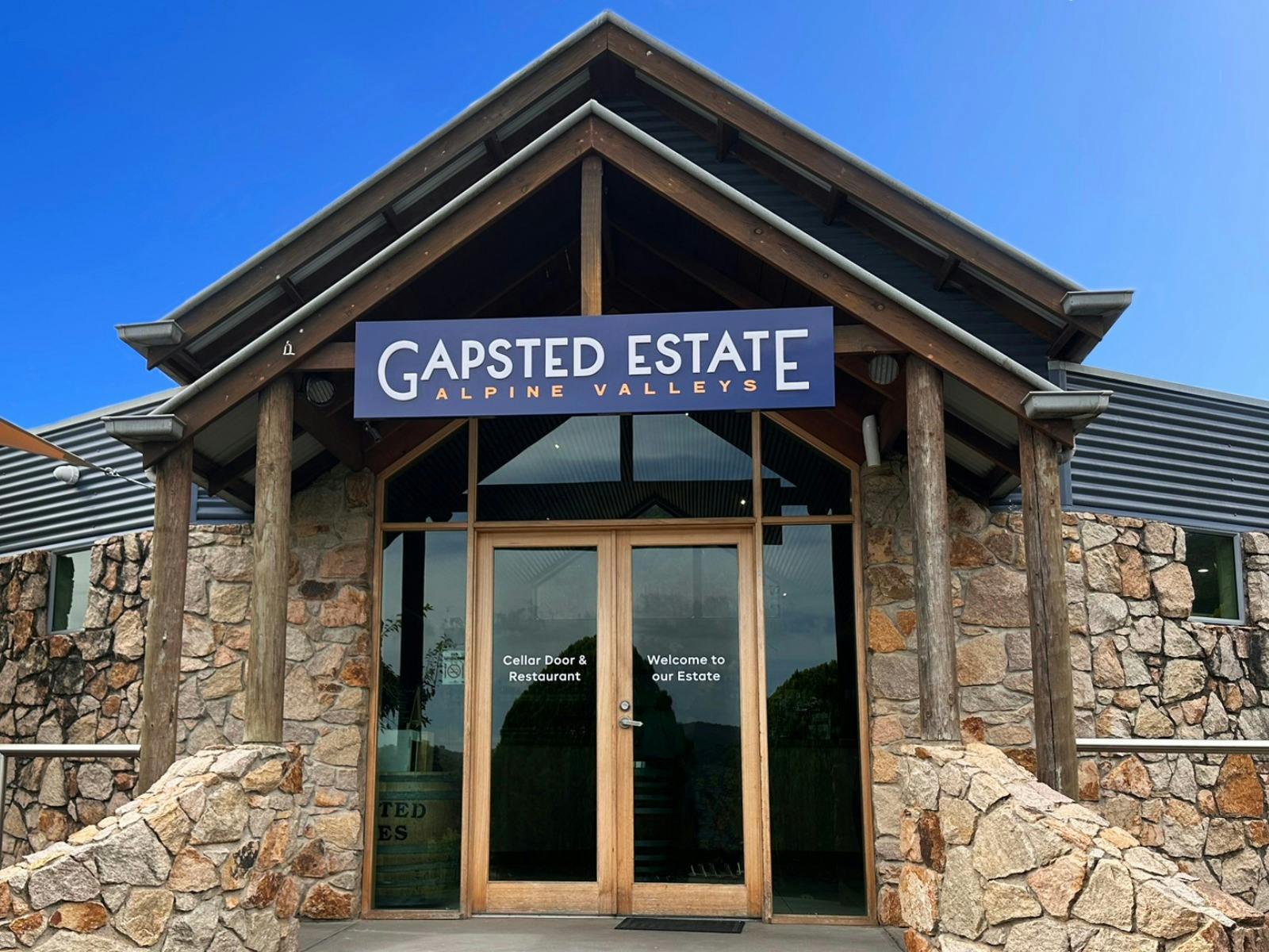 Front door of the Gapsted Estate Cellar Door