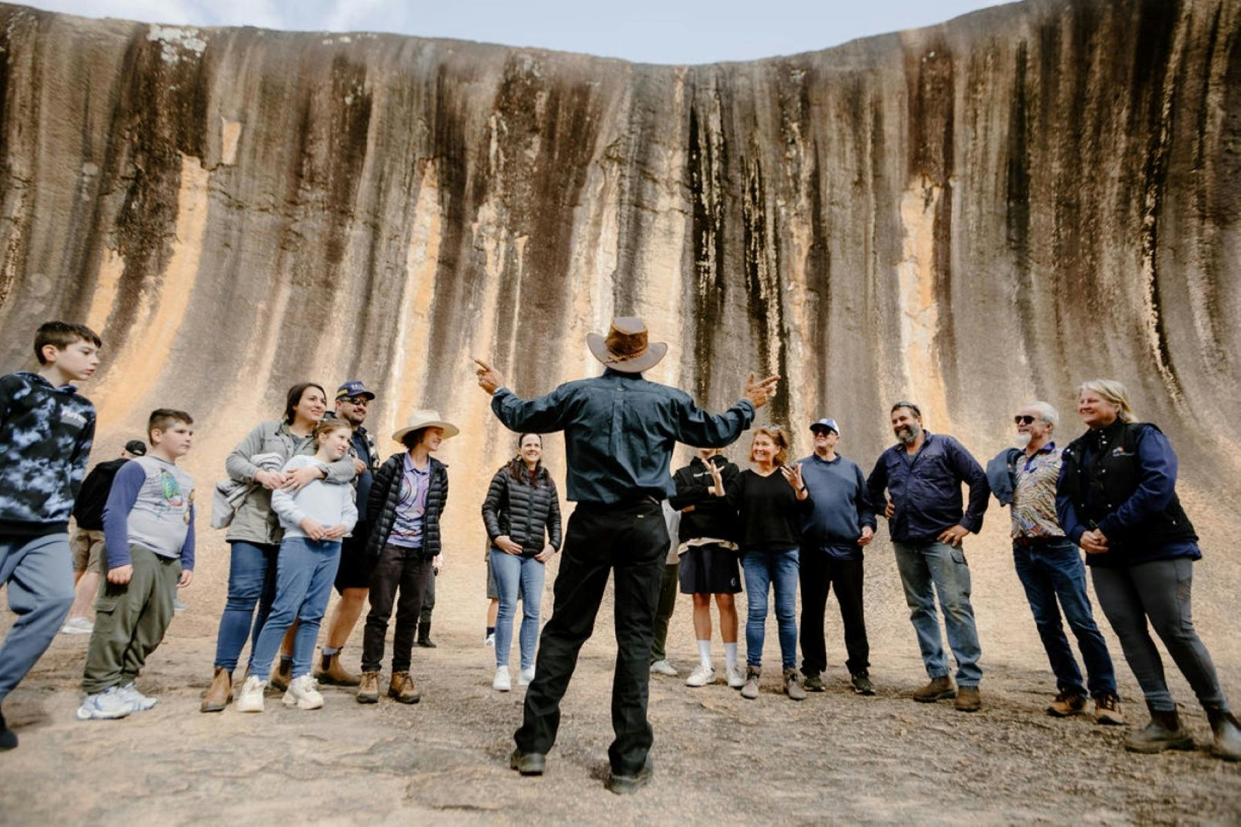 Katter Kich (wave rock ) transformed into a water fall when ever it rained .