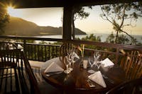 Osprey's Restaurant at dusk looking north along the coastline