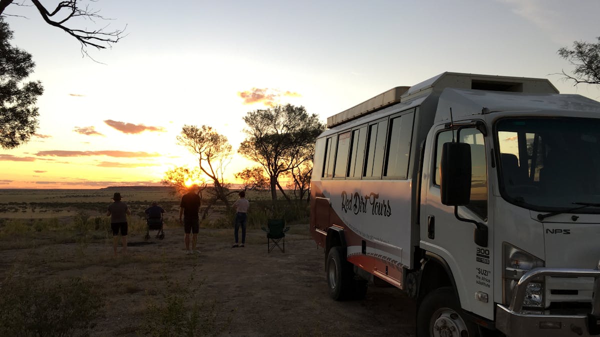 Sunset on the Rangelands Rifts and Sunset Tour, Red Dirt Tours, Winton