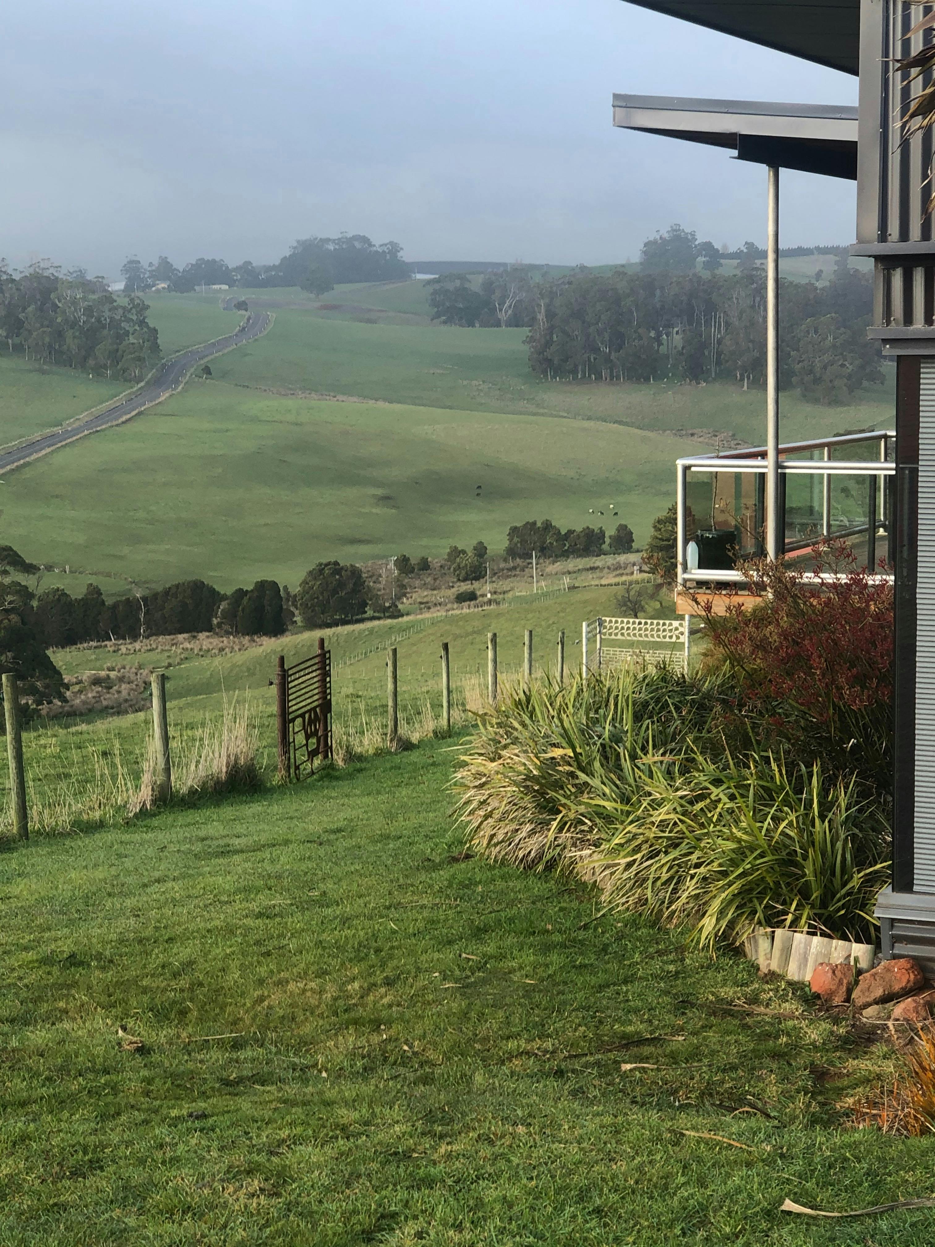 looking inland on a misty day