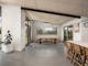 silver house , dining area with a long dining table