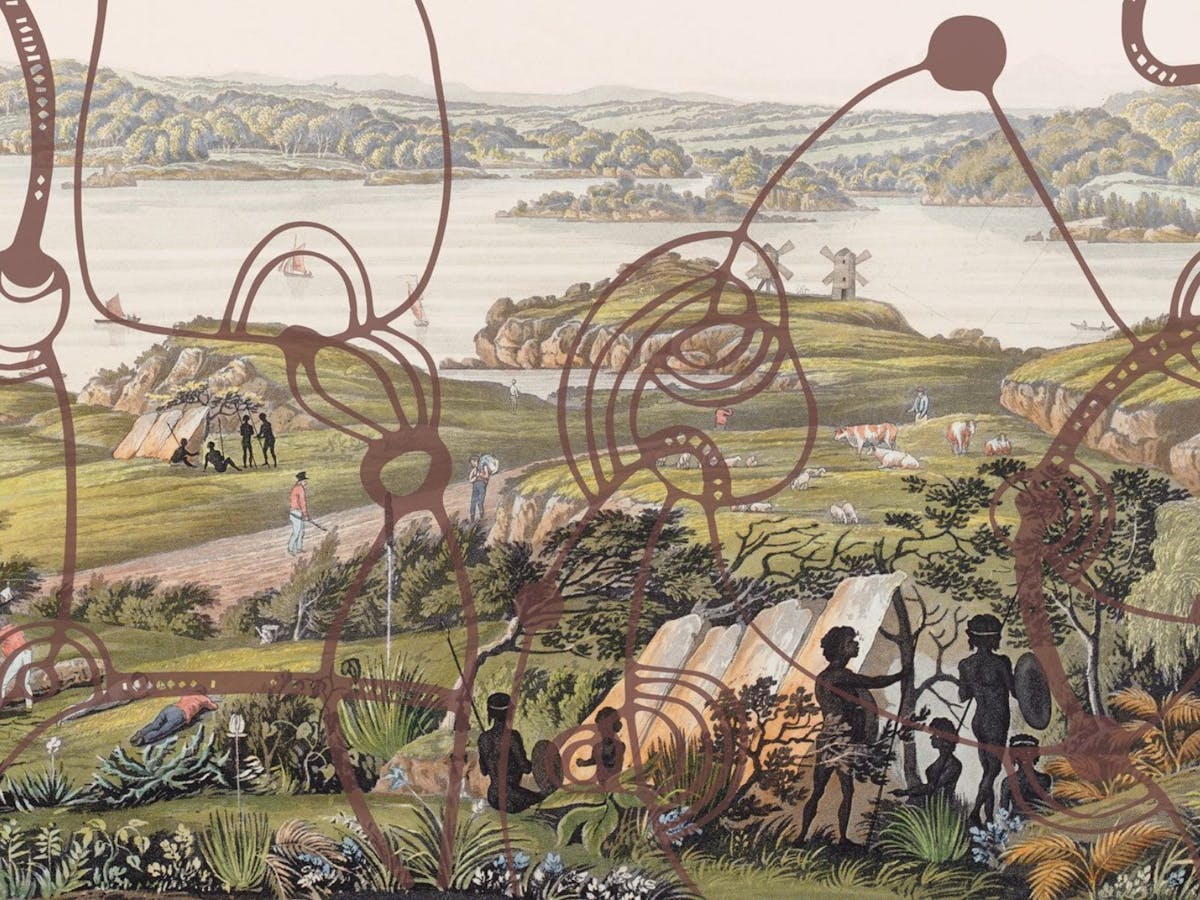 傑克遜港全景(細節),藝術家詹姆斯泰勒少校; R Havell & Sons,雕刻師; c18