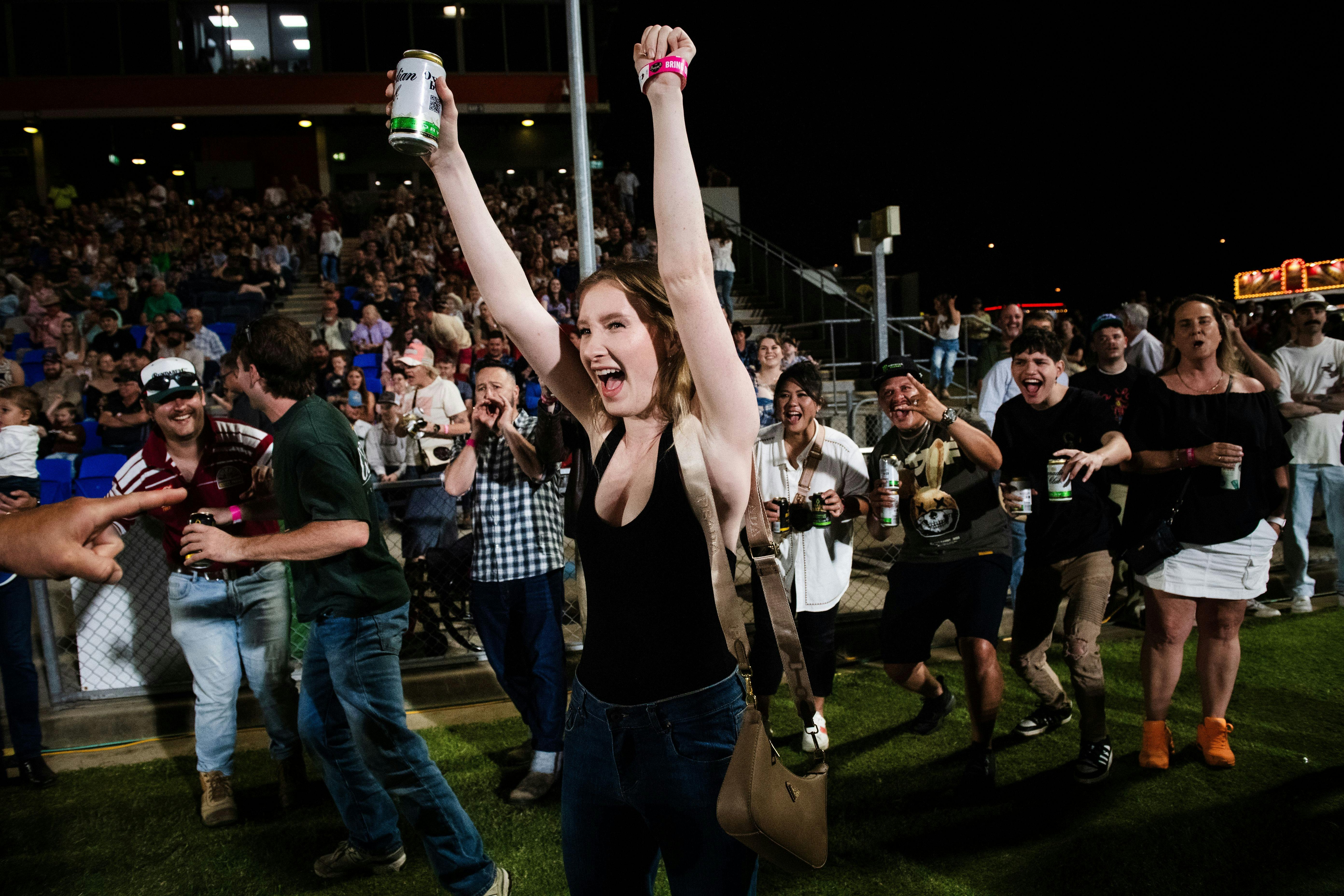 Fans cheering at PBR