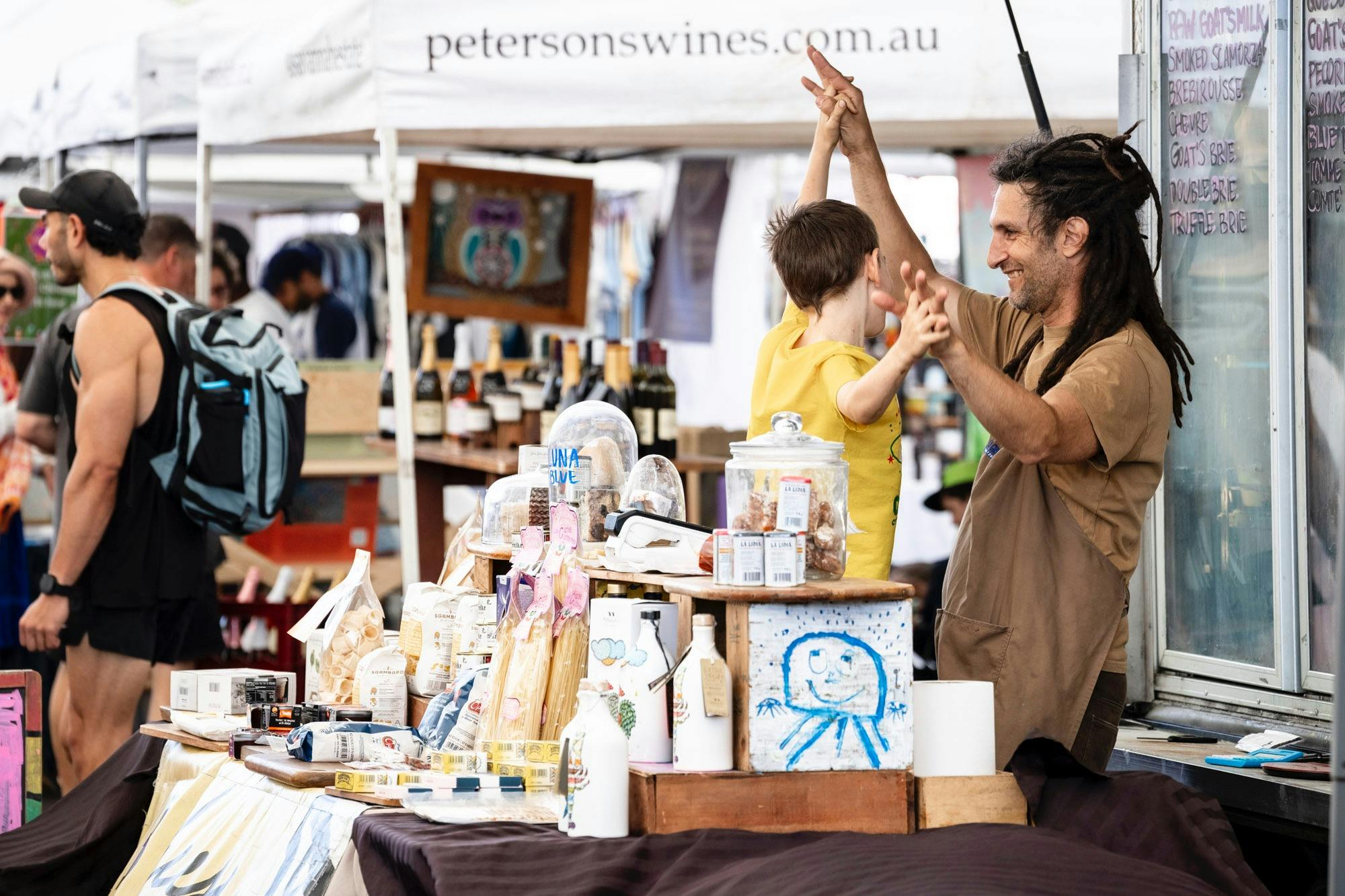 Cheese vendor at Heffron Park Markets