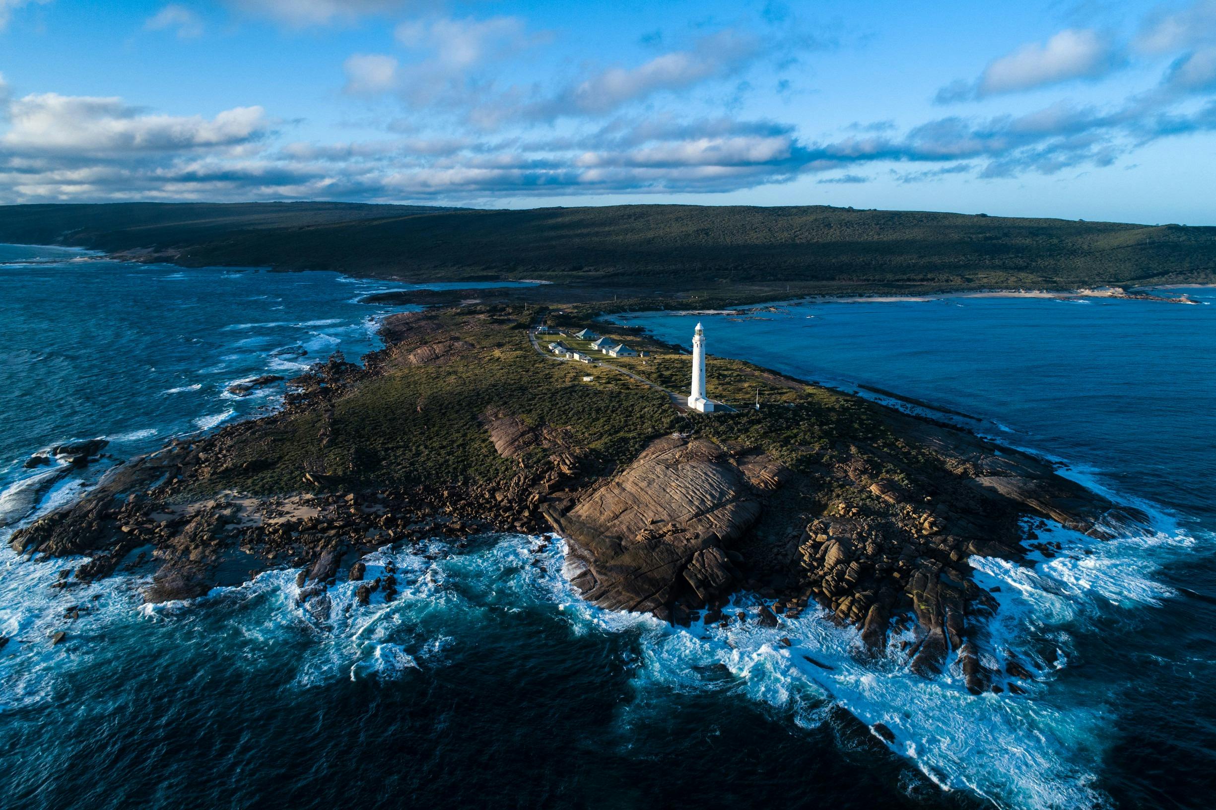 Aerial view of the Cape Leeuwin Lighthouse