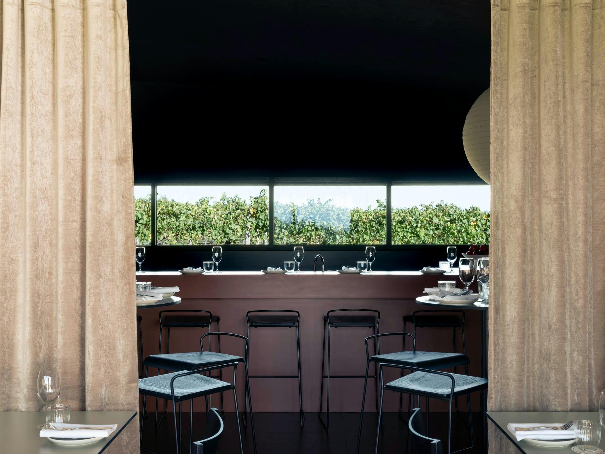 Bar overlooking the vines