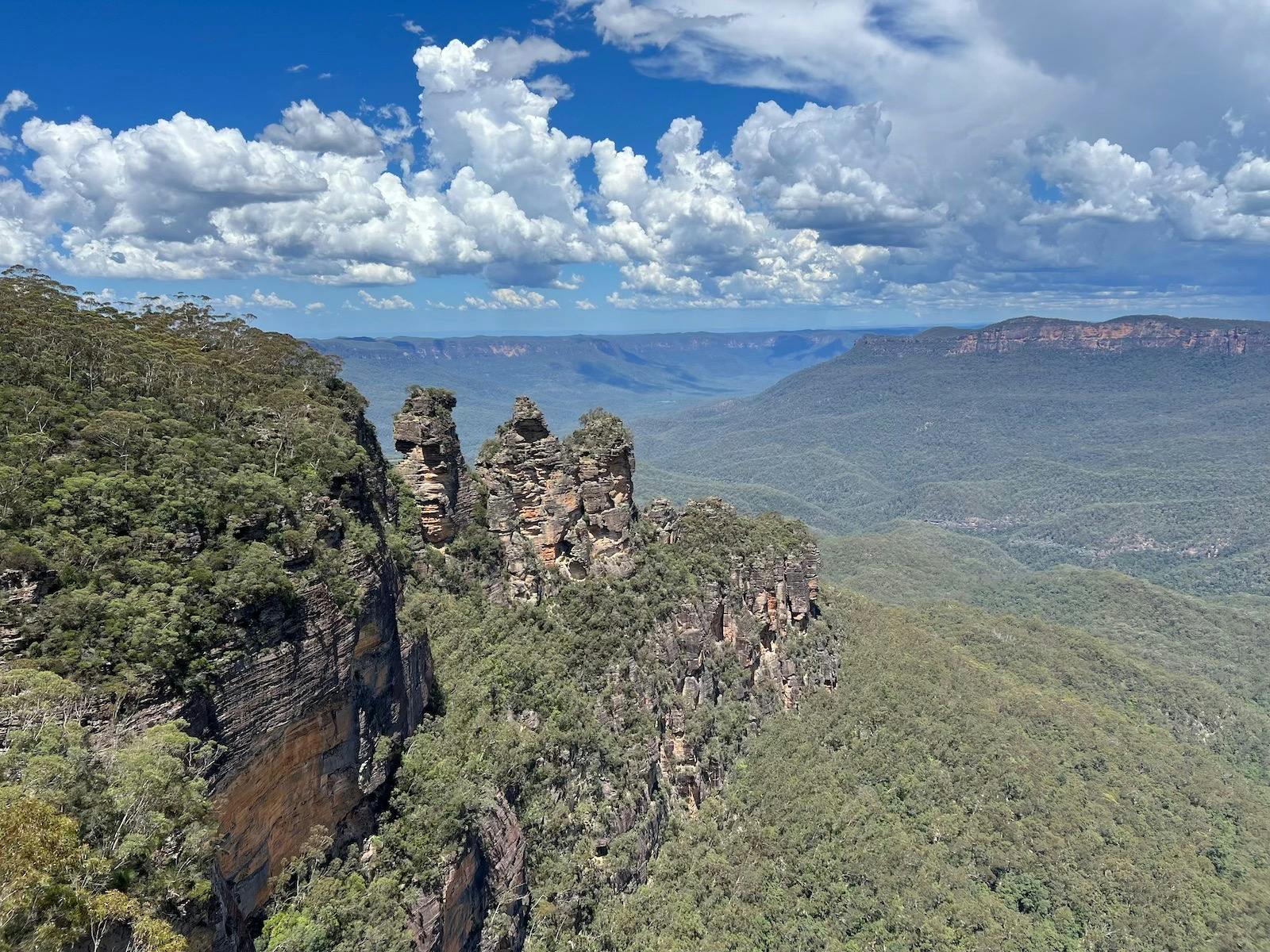 The Three Sisters, a breathtaking rock formation with panoramic views in the Blue Mountains.