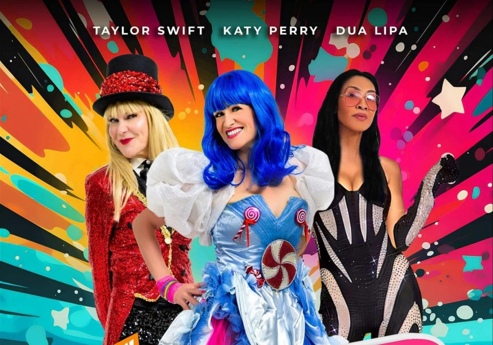 Three Women dressed as pop stars
