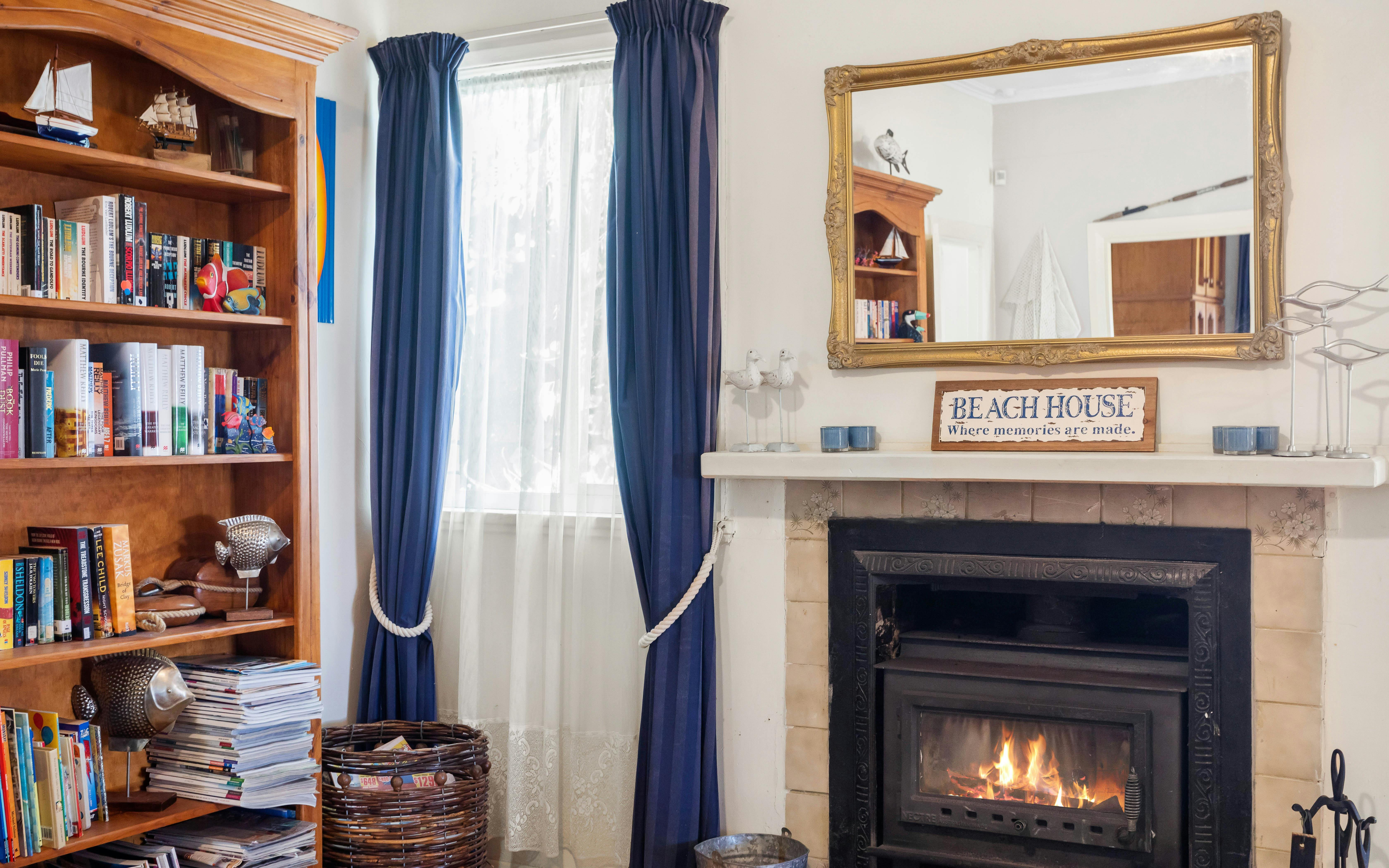 The Anchorage Normanville - winter lounge fireplace