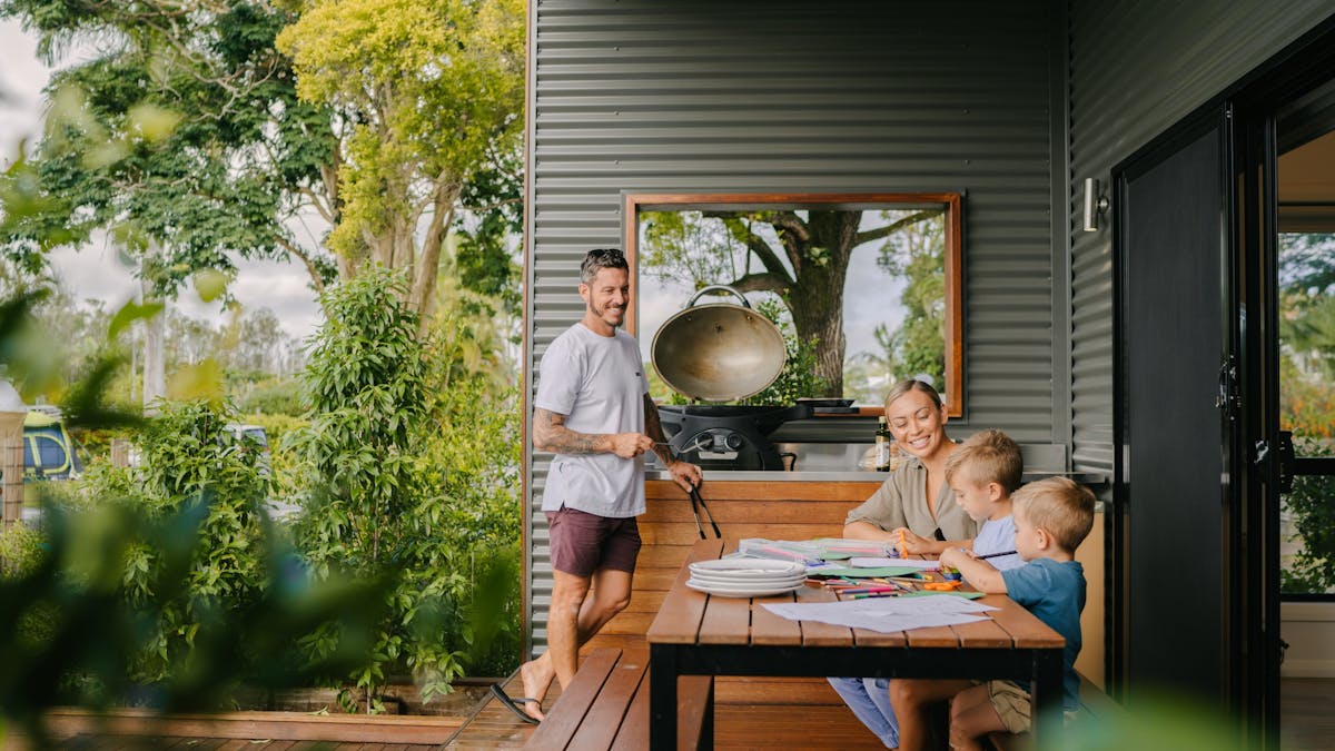 Large deck and outdoor BBQ