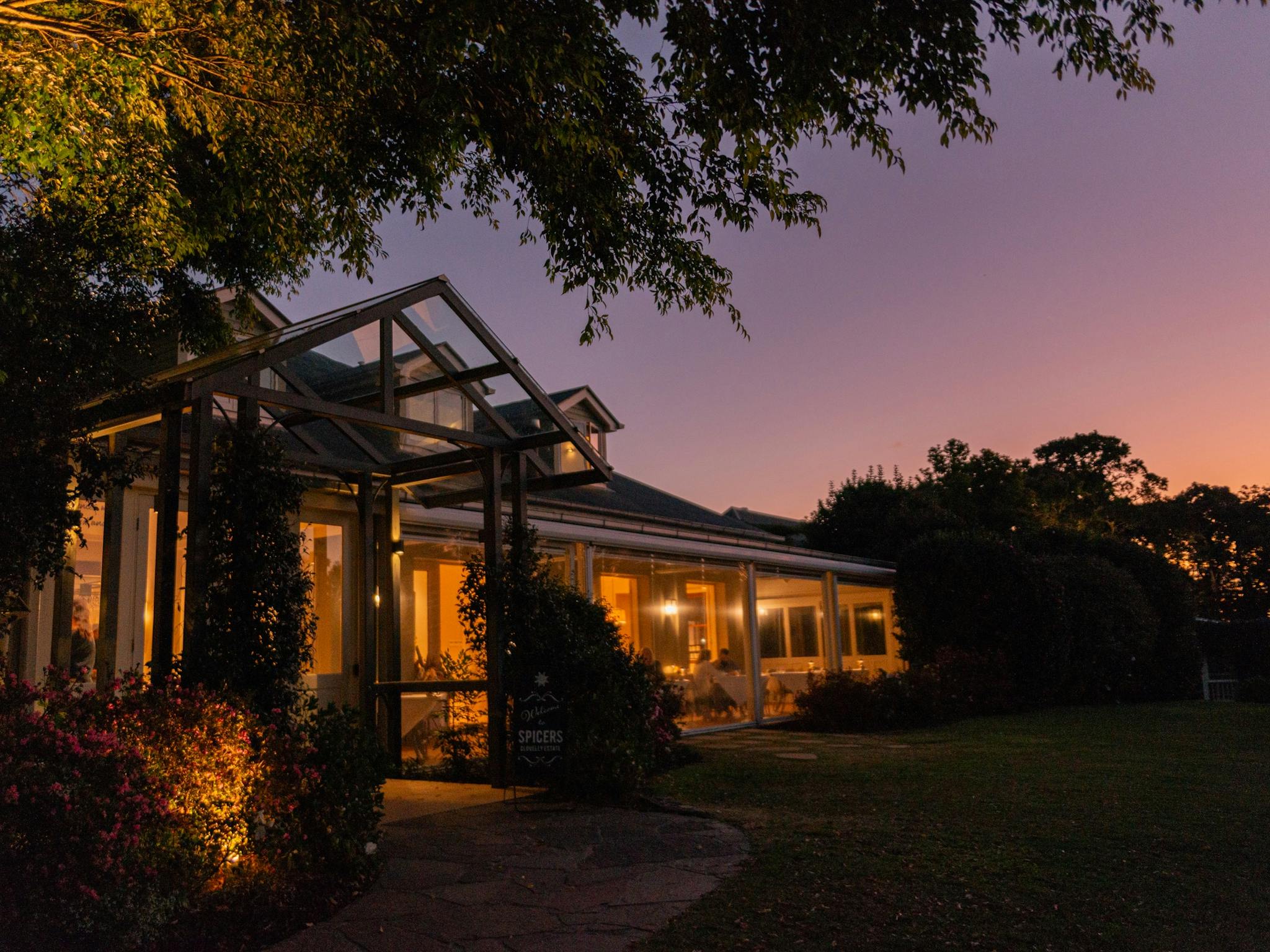 Exterior of Spicers Clovelly Estate at night Exterior of Spicers Clovelly Estate at night