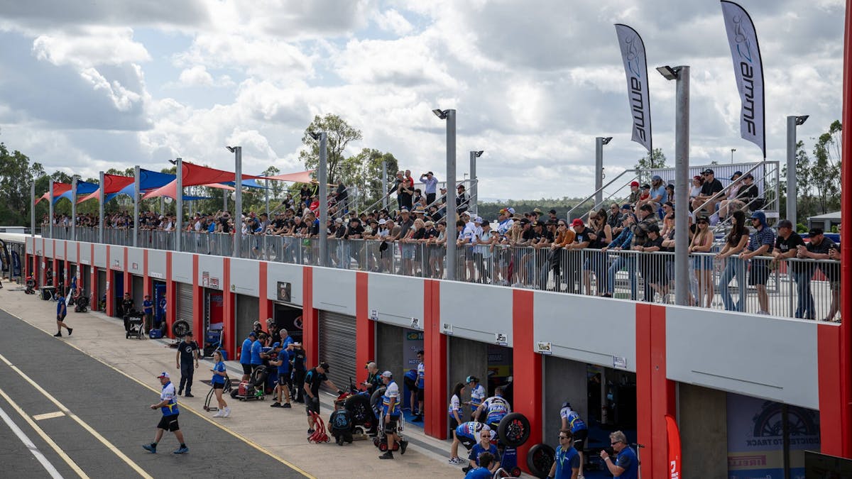 A crowd of spectators watching the race
