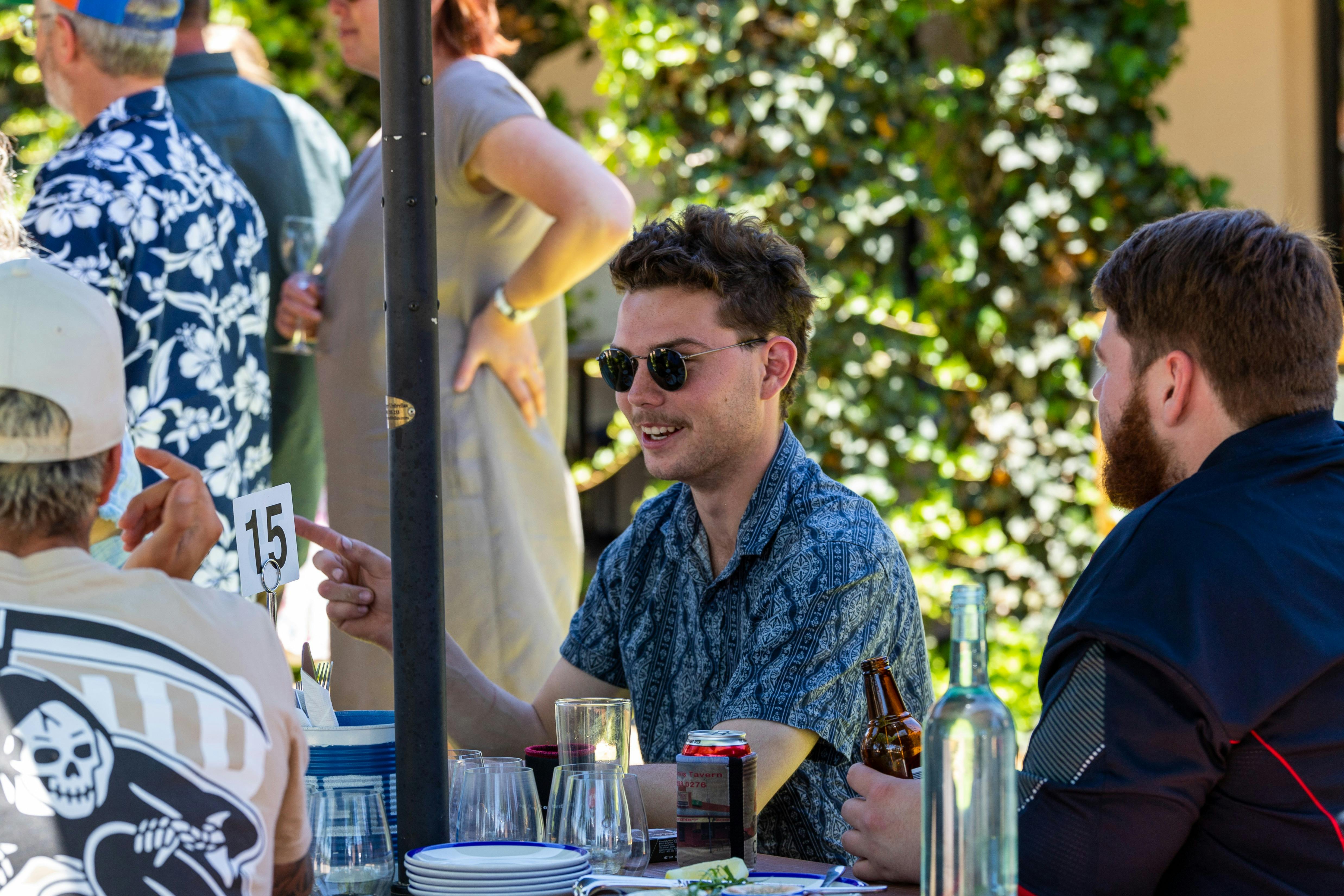 Enjoying a meal with friends