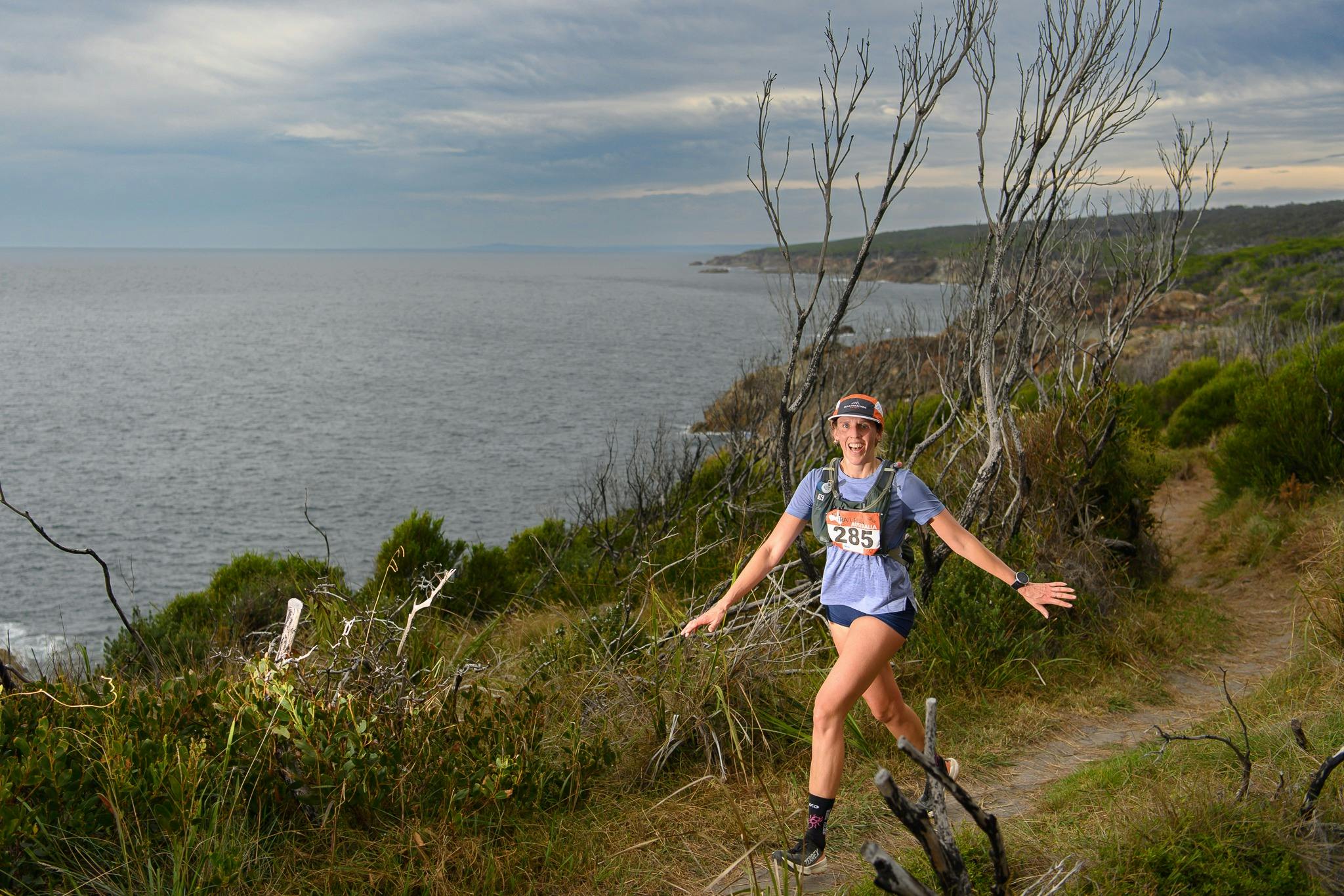 Trail runner next to the ocean