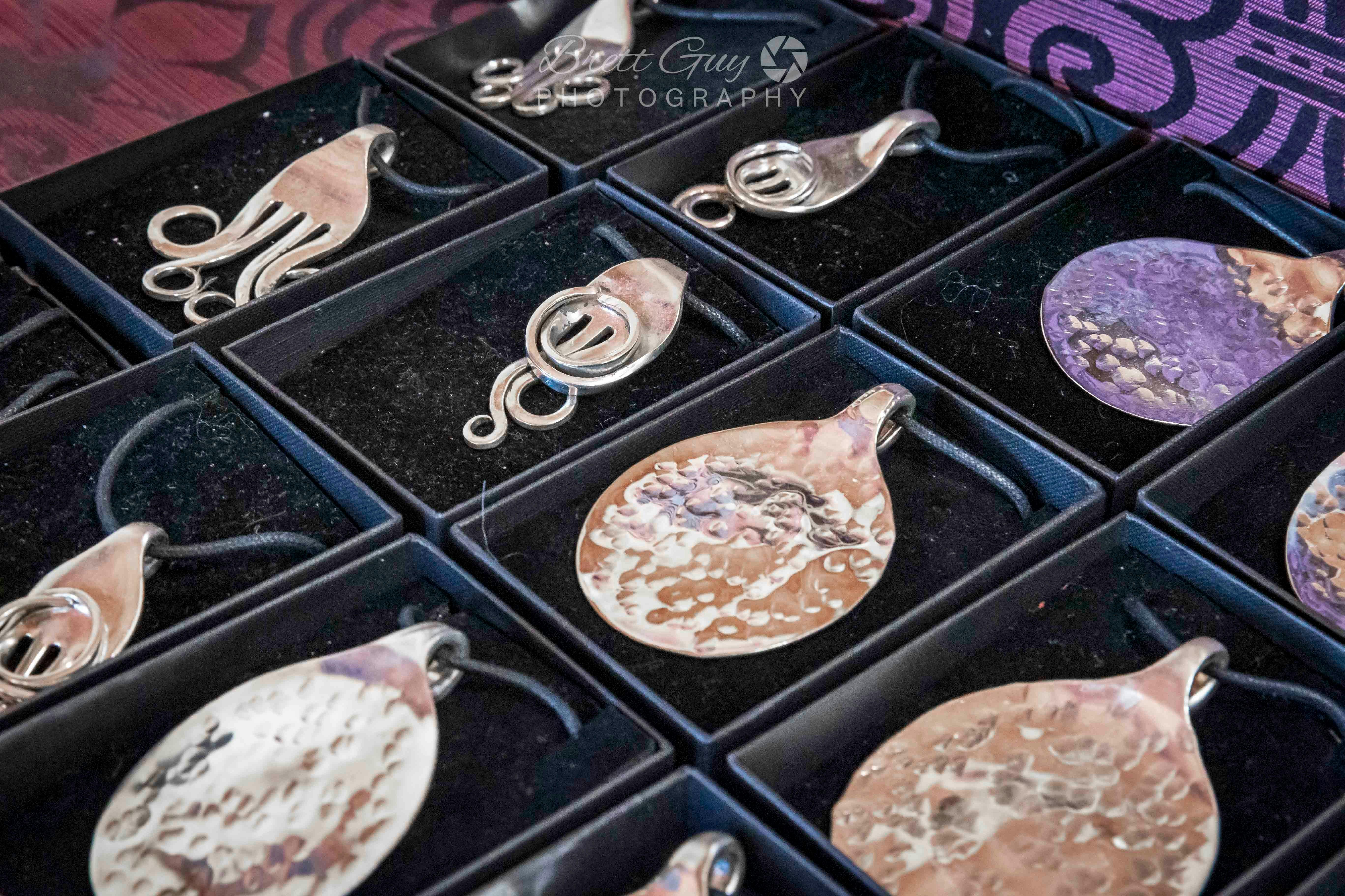 silver jewellery made from old cutlery at Richmond Village Market