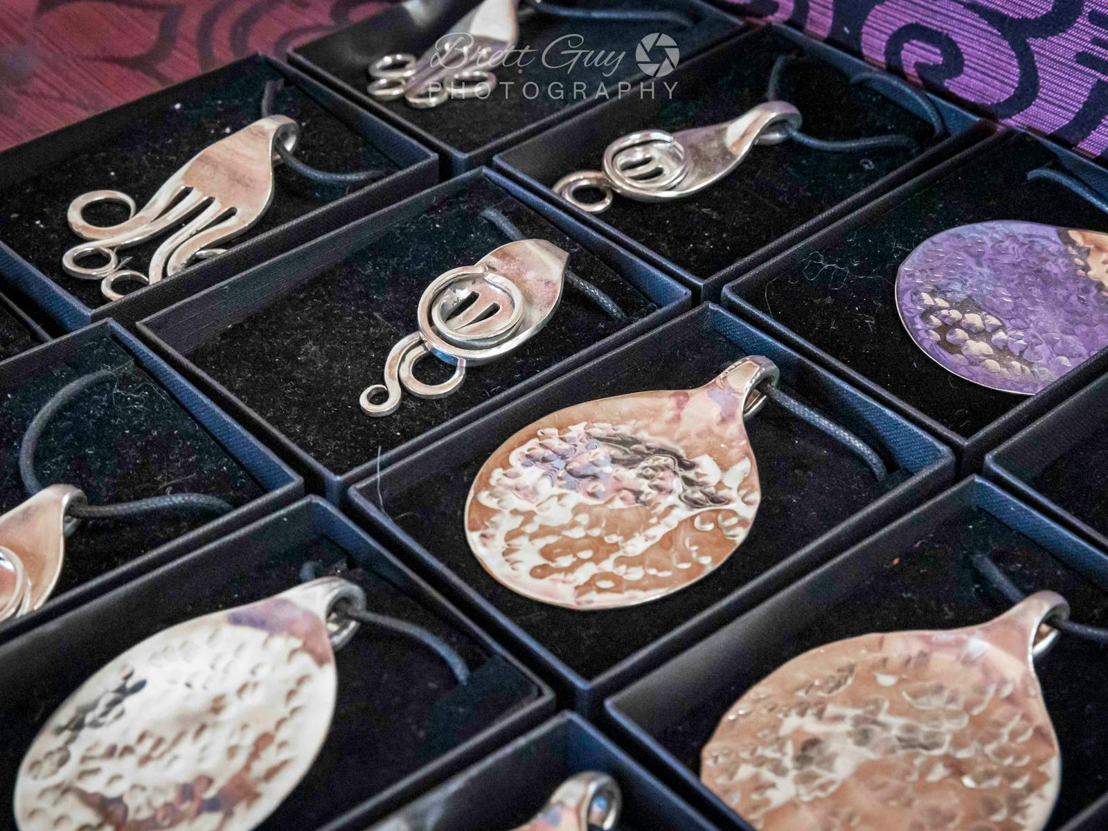 silver jewellery made from old cutlery at Richmond Village Market