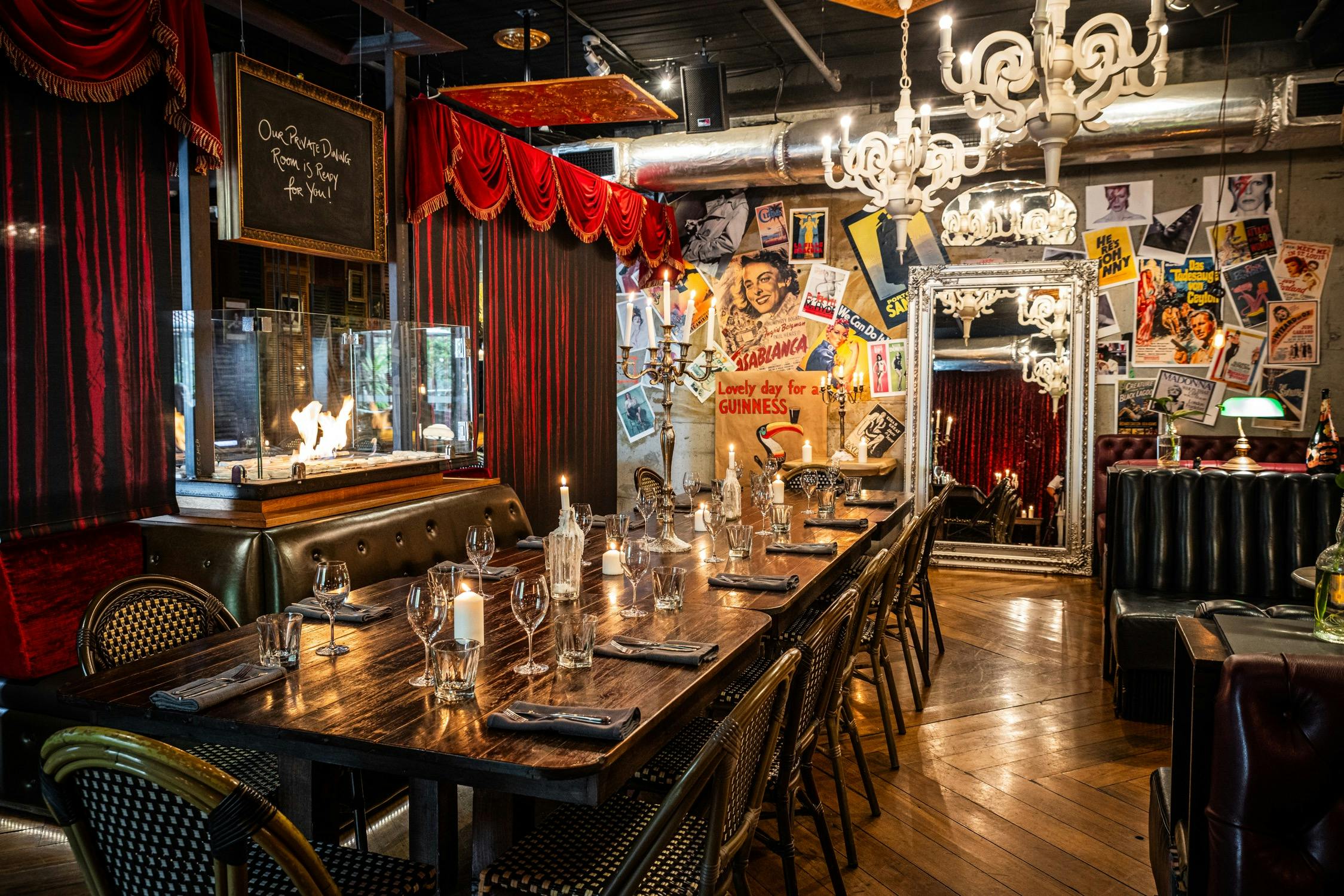 Private dining room at The Treehouse Hotel in North Sydney