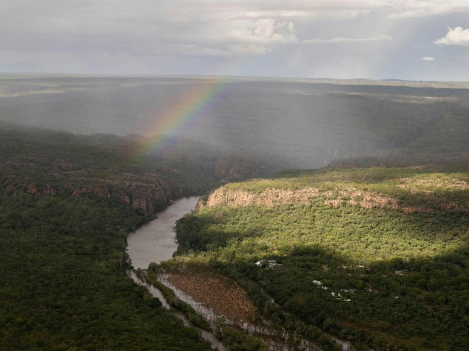 gorge with rainbow