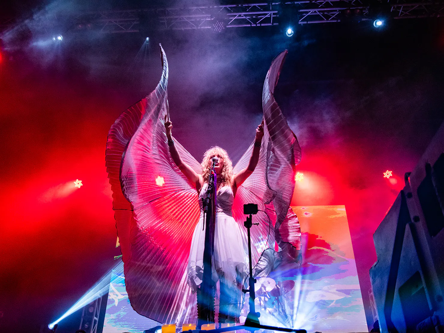 Former Dreams Show members performing Fleetwood Mac hits onstage with full crowd energy.