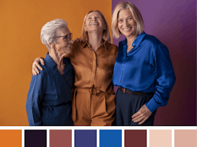 3 women with colour palette