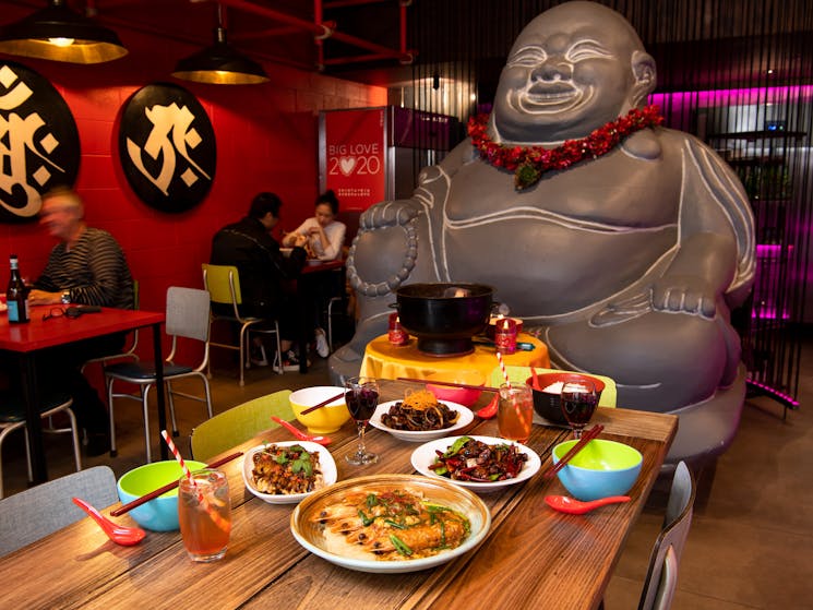 Dining with Laughing Buddha