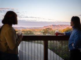 Sunset over the Flinders Ranges in the guest lounge