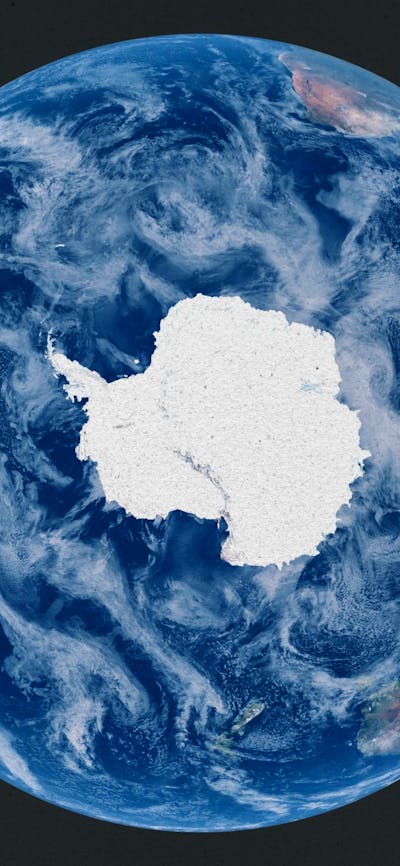 Satellite image of Earth from space showing Antarctica (detail) with elements furnished by NASA.