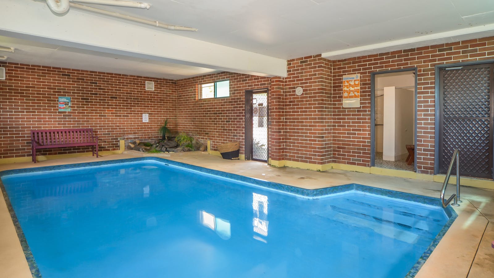 Indoor heated pool to 32C