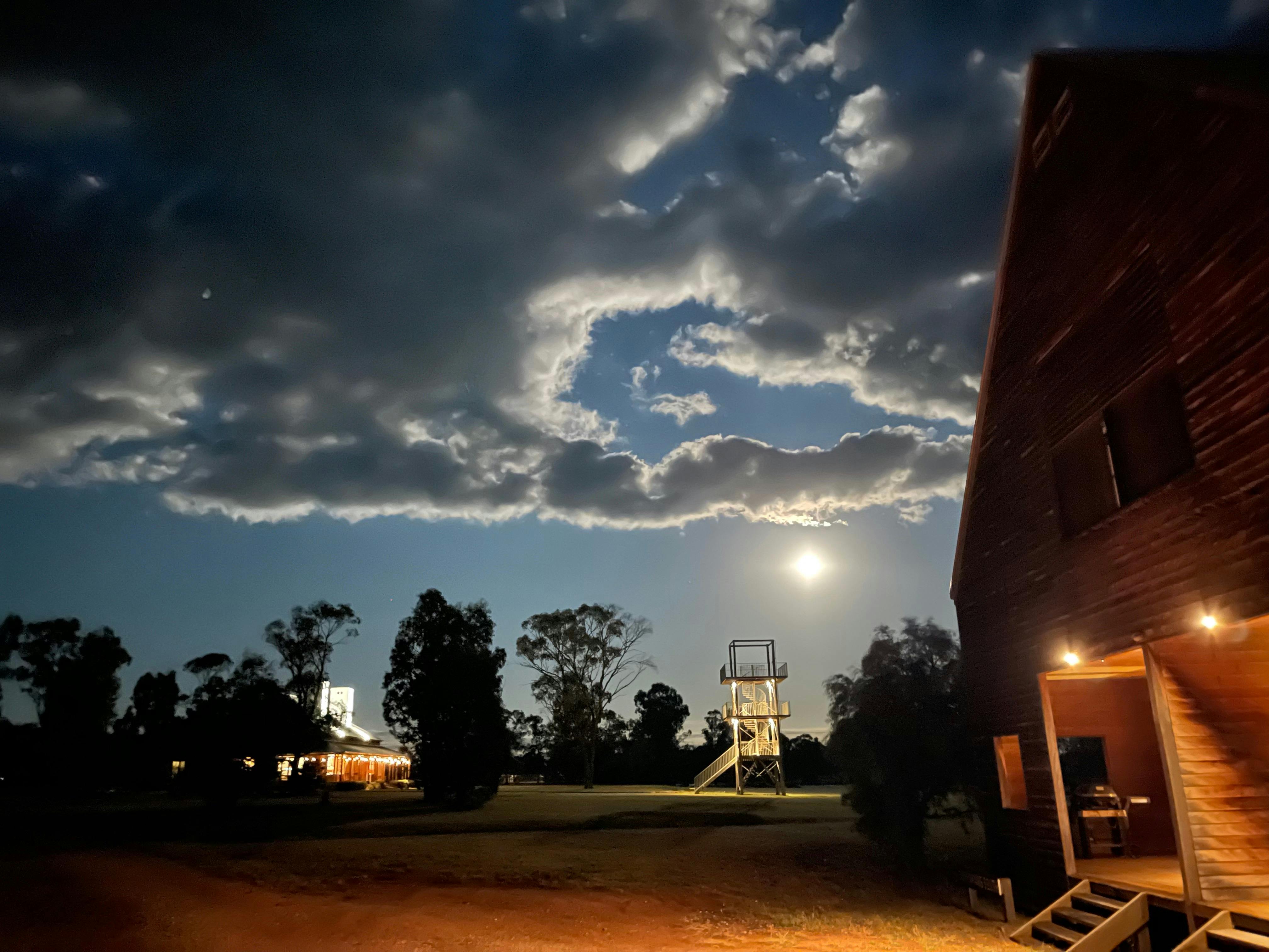 Looking through the accommodation up to the Homestead