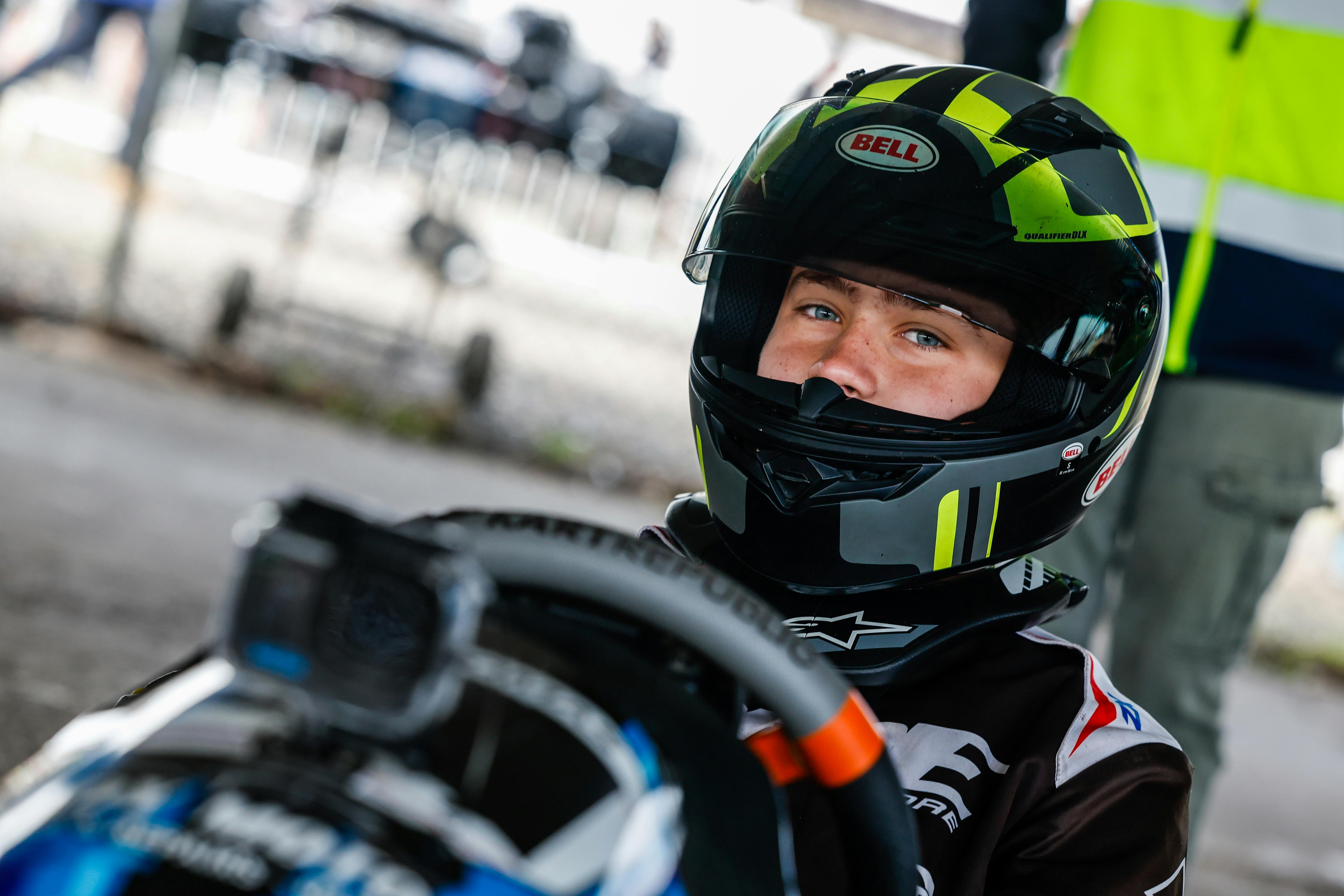 Young driver ready in the kart