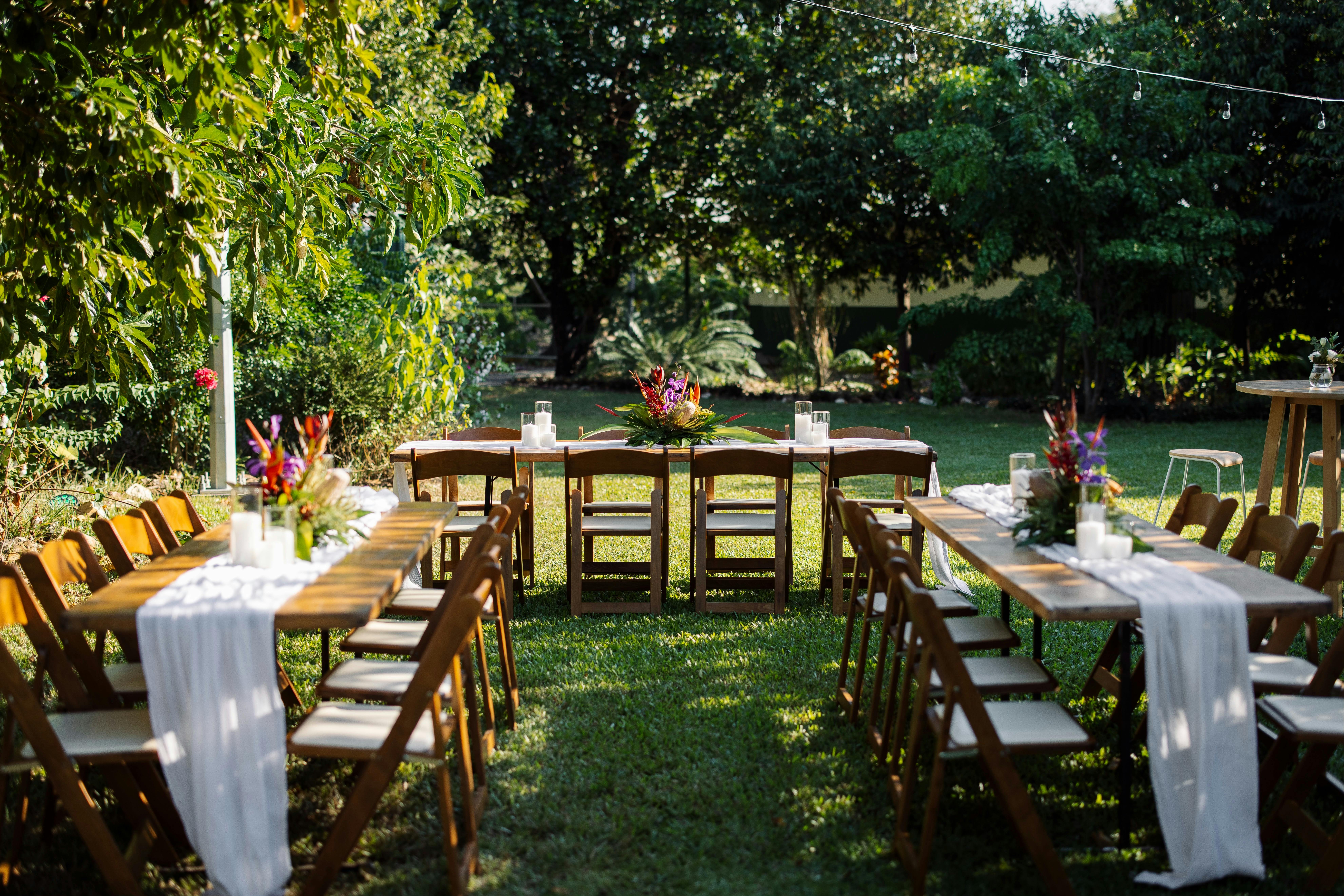set up for Wedding at Burnett House