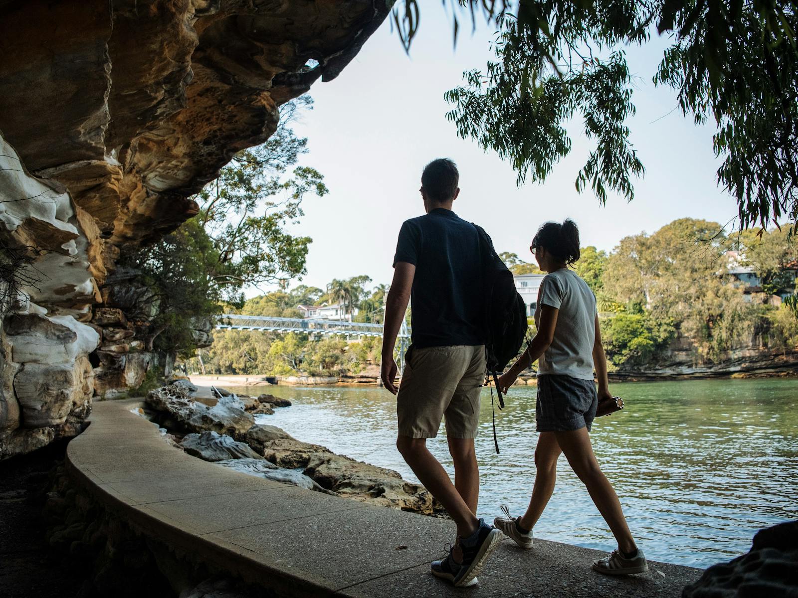 Couple enjoying a scenic walk around Parsley Bay, Vaucluse