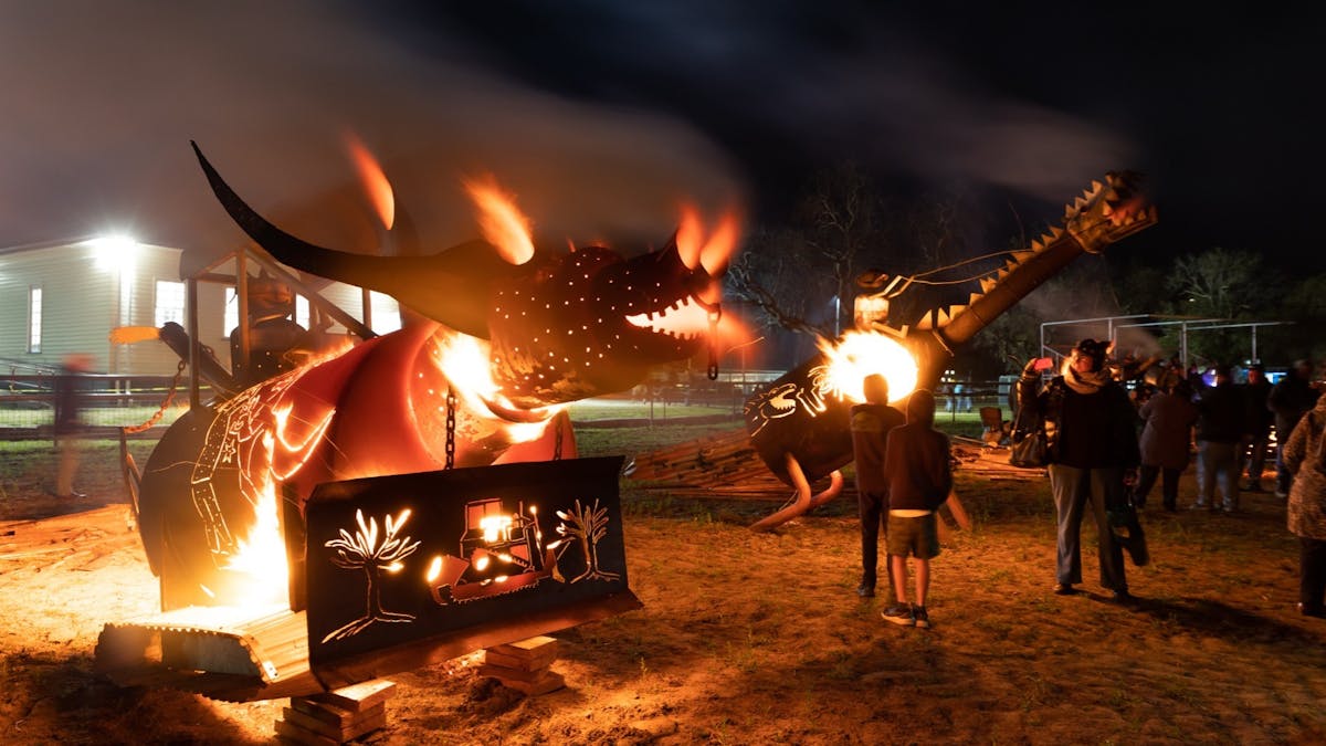 Killarney Bonfire Night fire Bulldozer and dragon