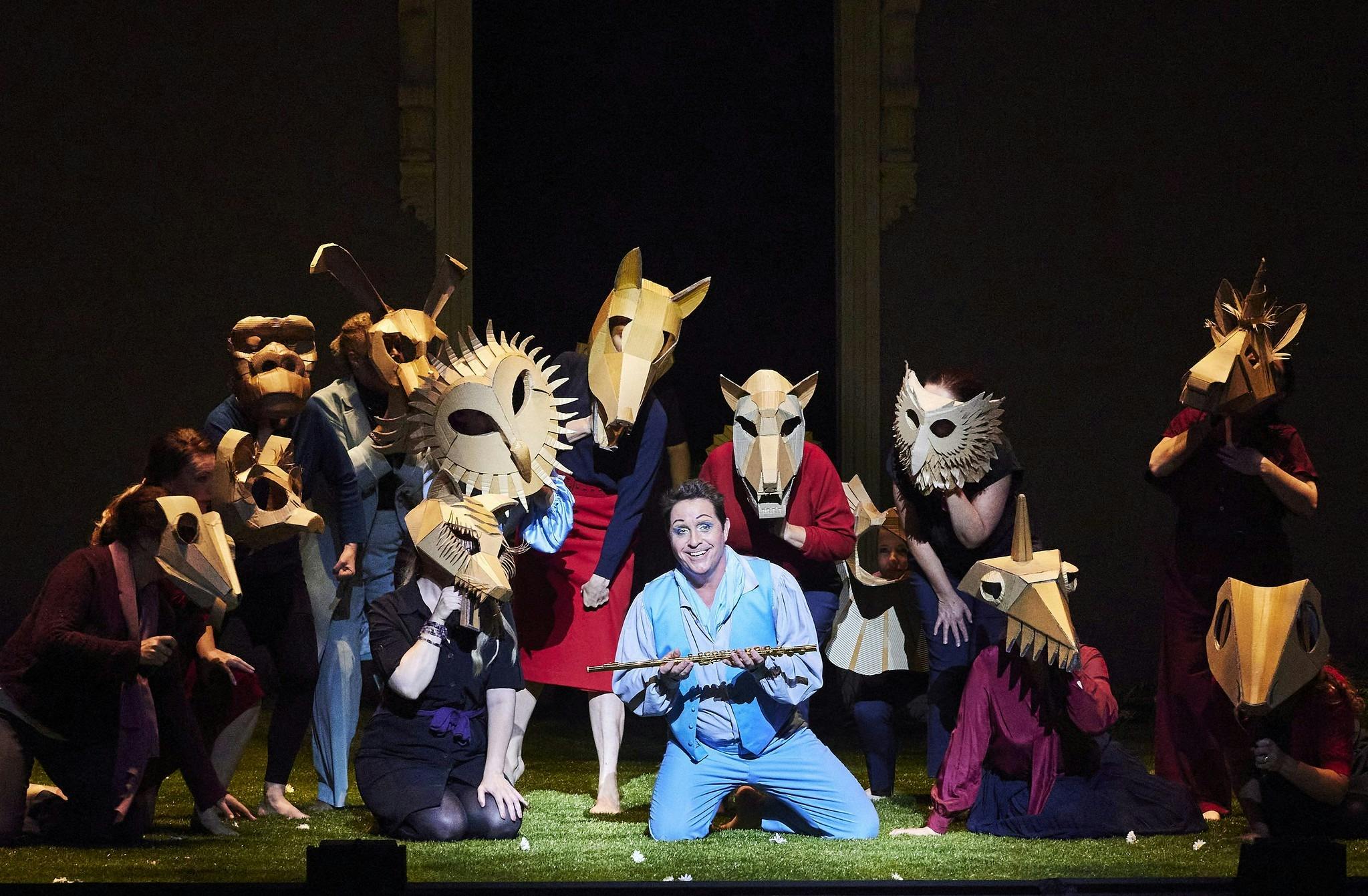 Tamino and Opera Australia Chorus in The Magic Flute 2024