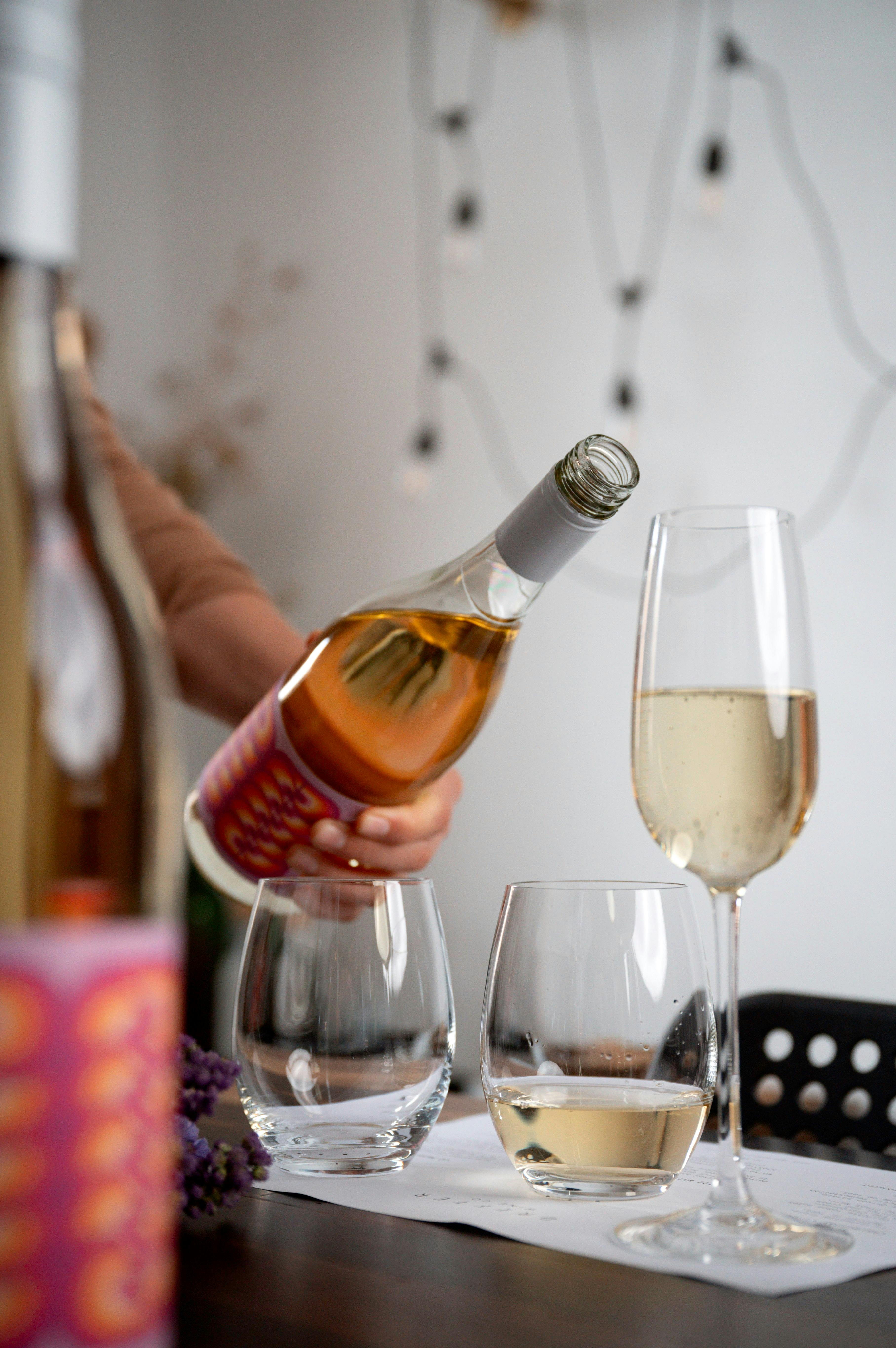 Pouring a glass of wine