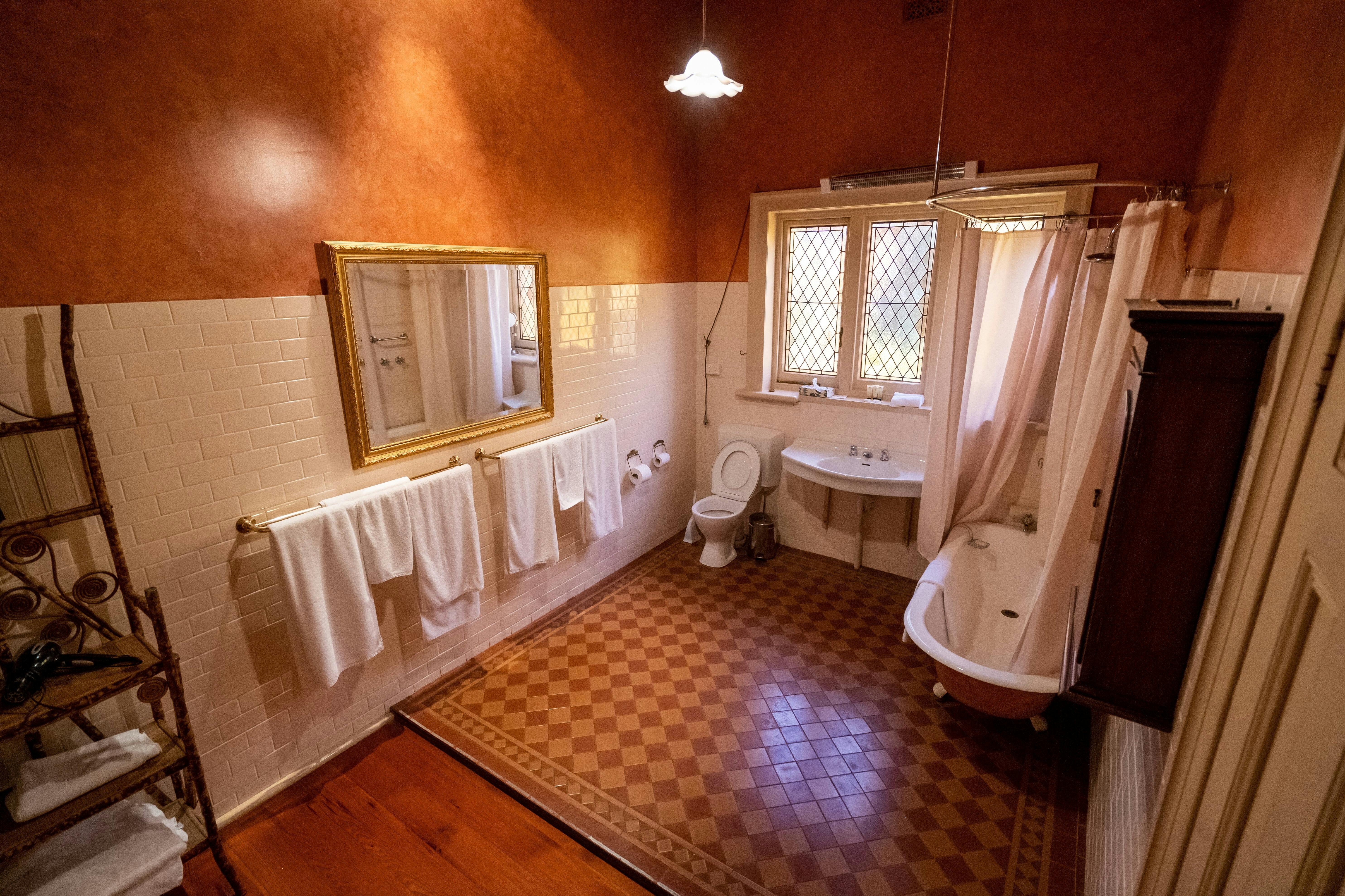 Massive Original Bathroom. This is one of the biggest bathrooms in any hotel in Adelaide