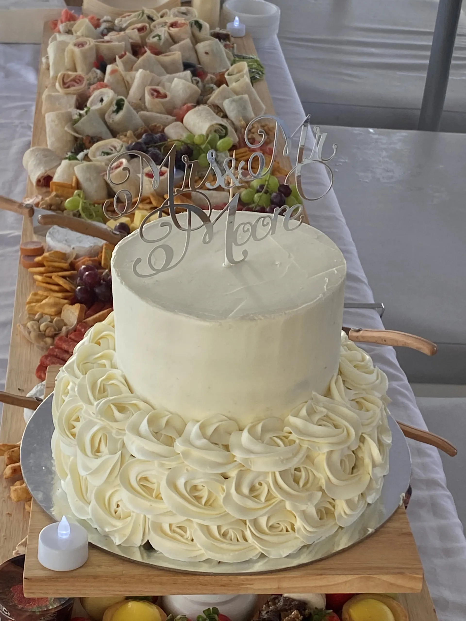 Cake & food, options available to suit your occasion while cruising Mooloolaba