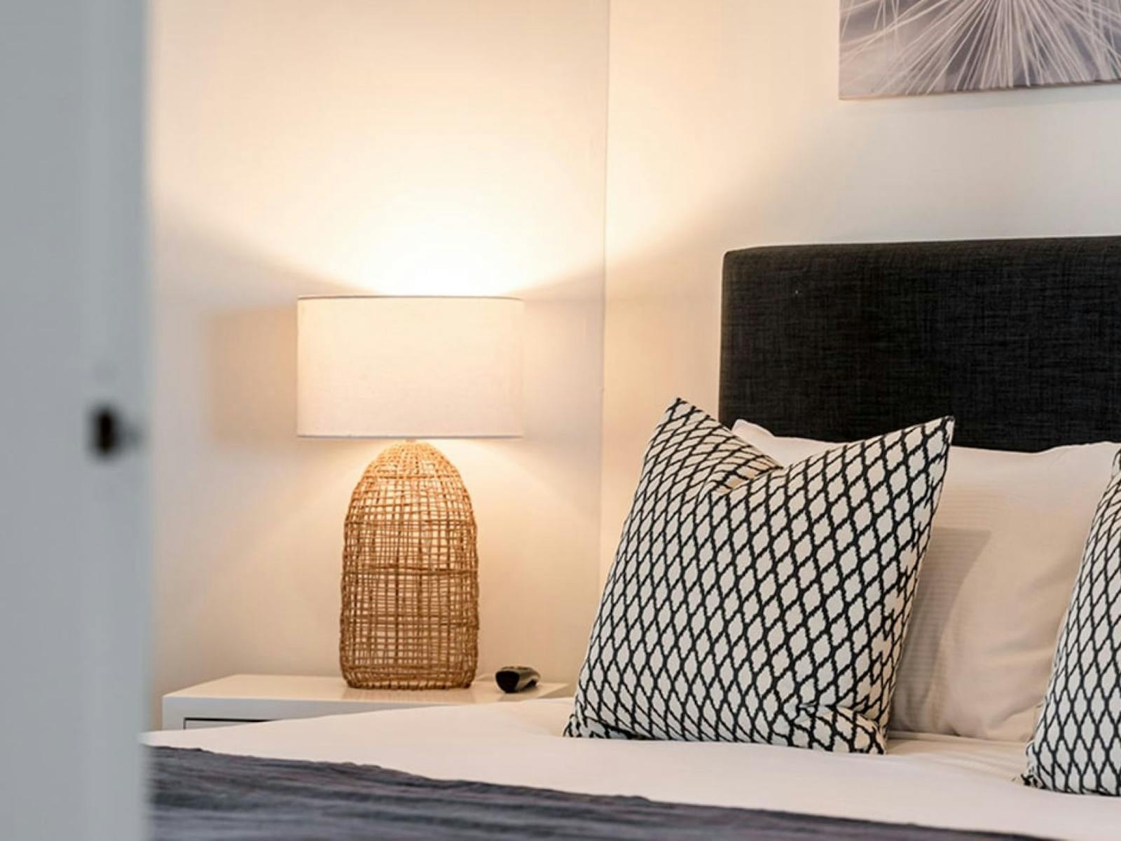 close-up of the bedroom