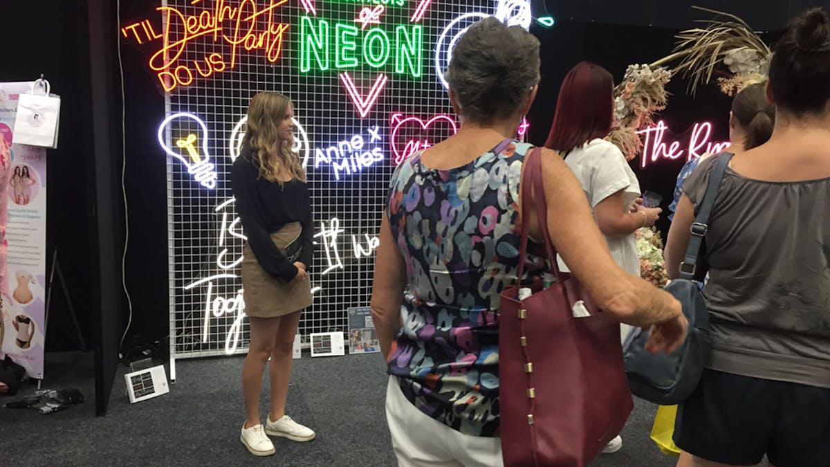 Unique and trending products such as neon signs at Your Local Wedding Guide Gold Coast Expo.