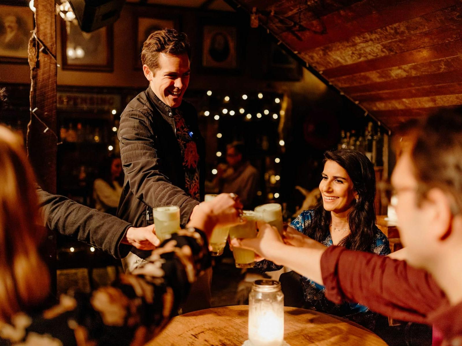 Enjoy delicious drinks and cocktails with new friends