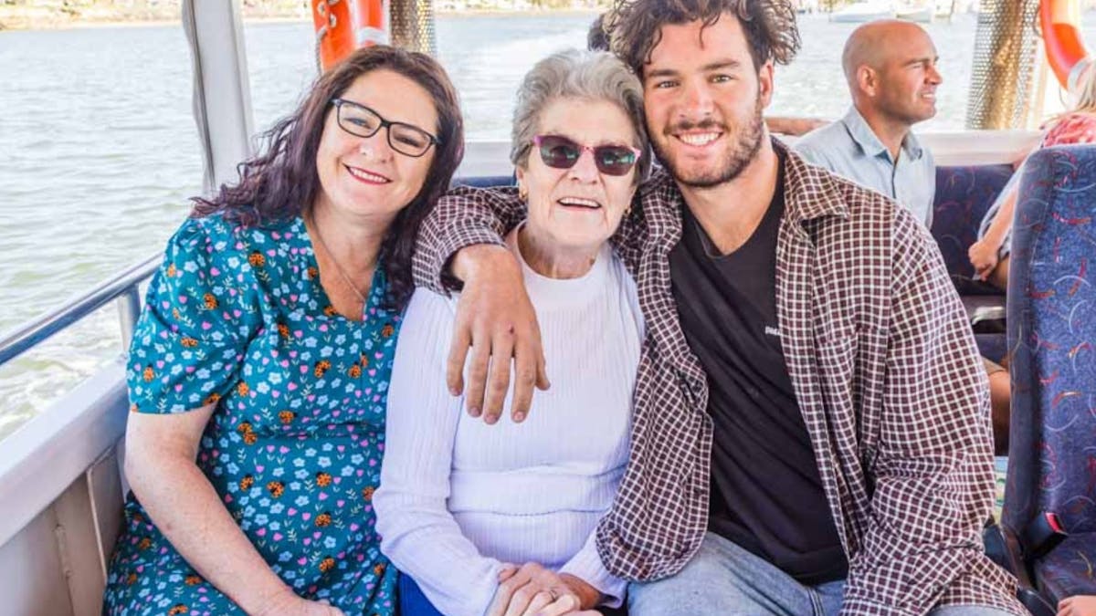 Family on the duck