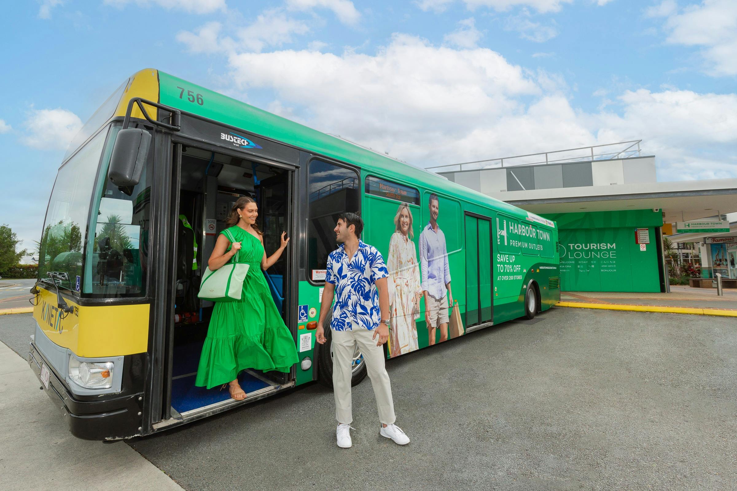 Couple stepping of Harbour Town Shuttle