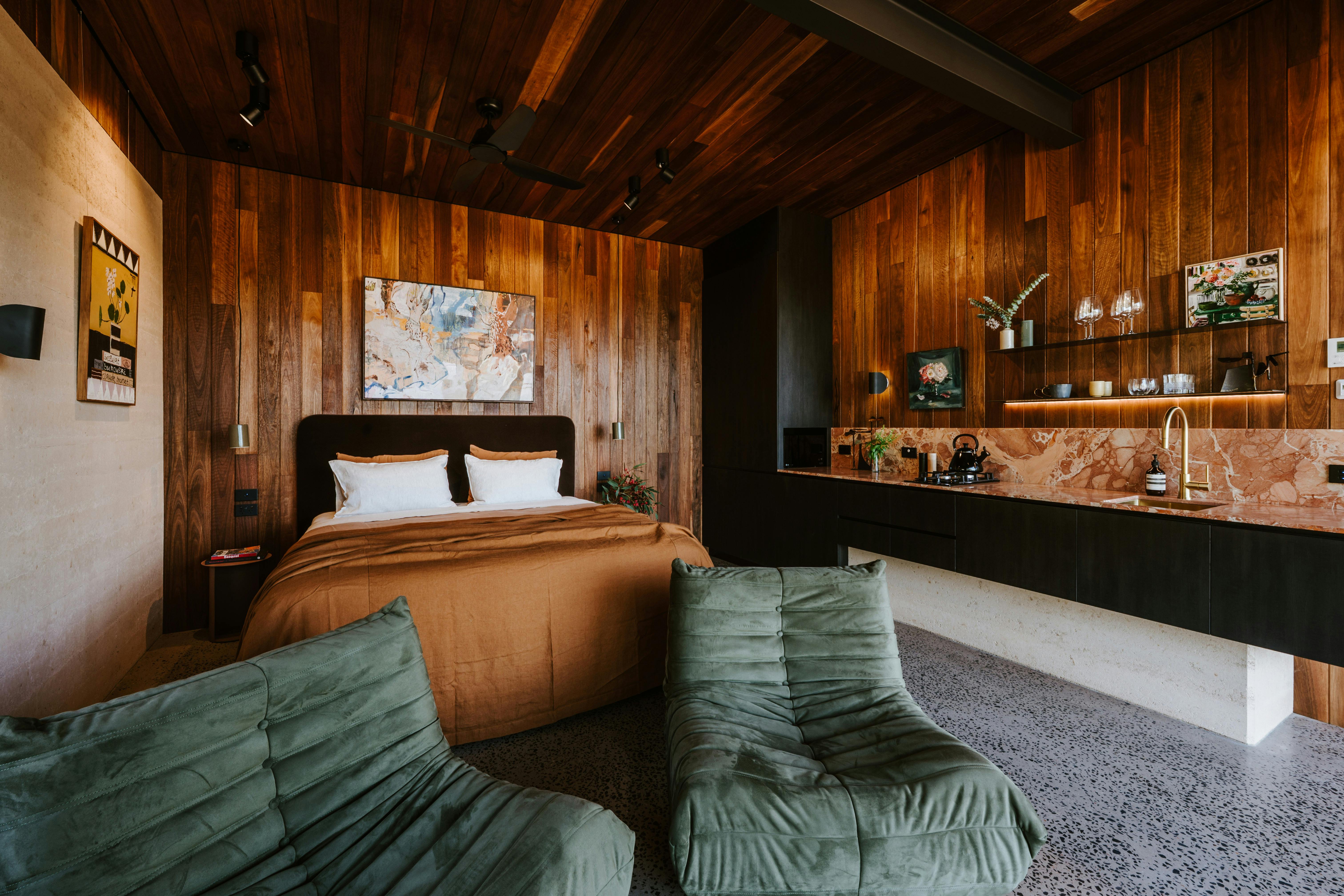 Sapling living & bedroom, studio appartment