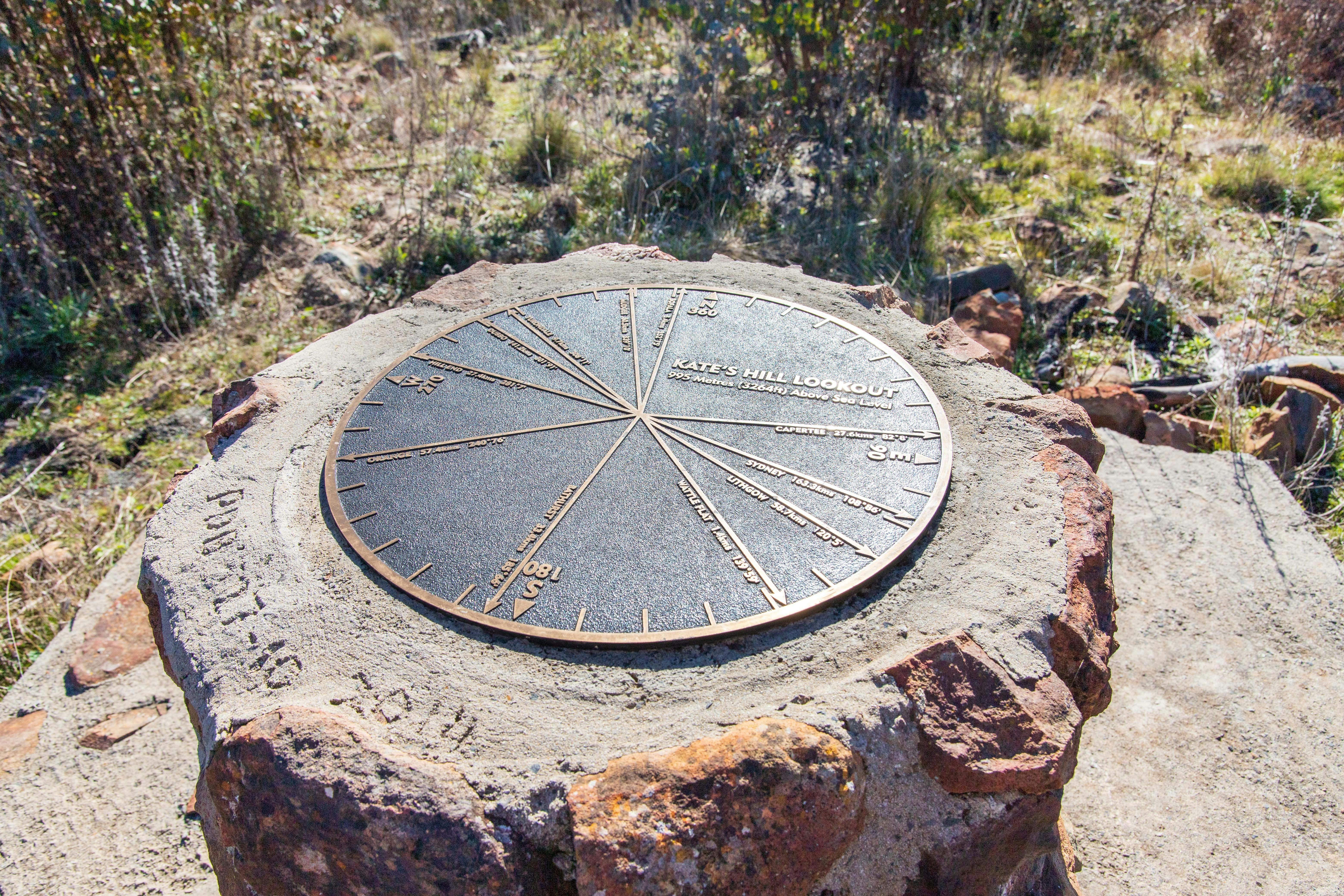 The viewfinder at the top of the walking track.