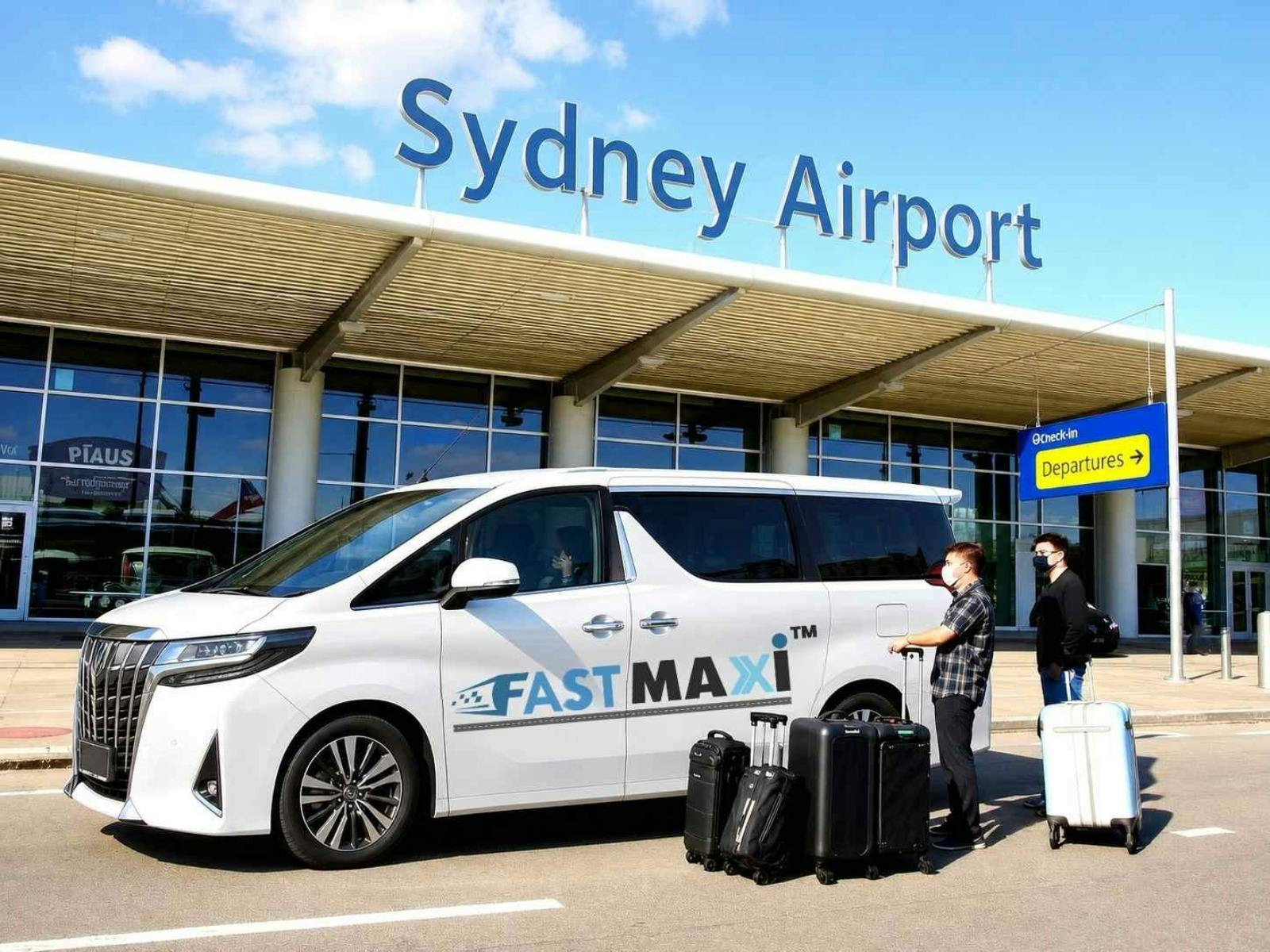Fast Maxi vehicle providing airport transfer service at Sydney Airport