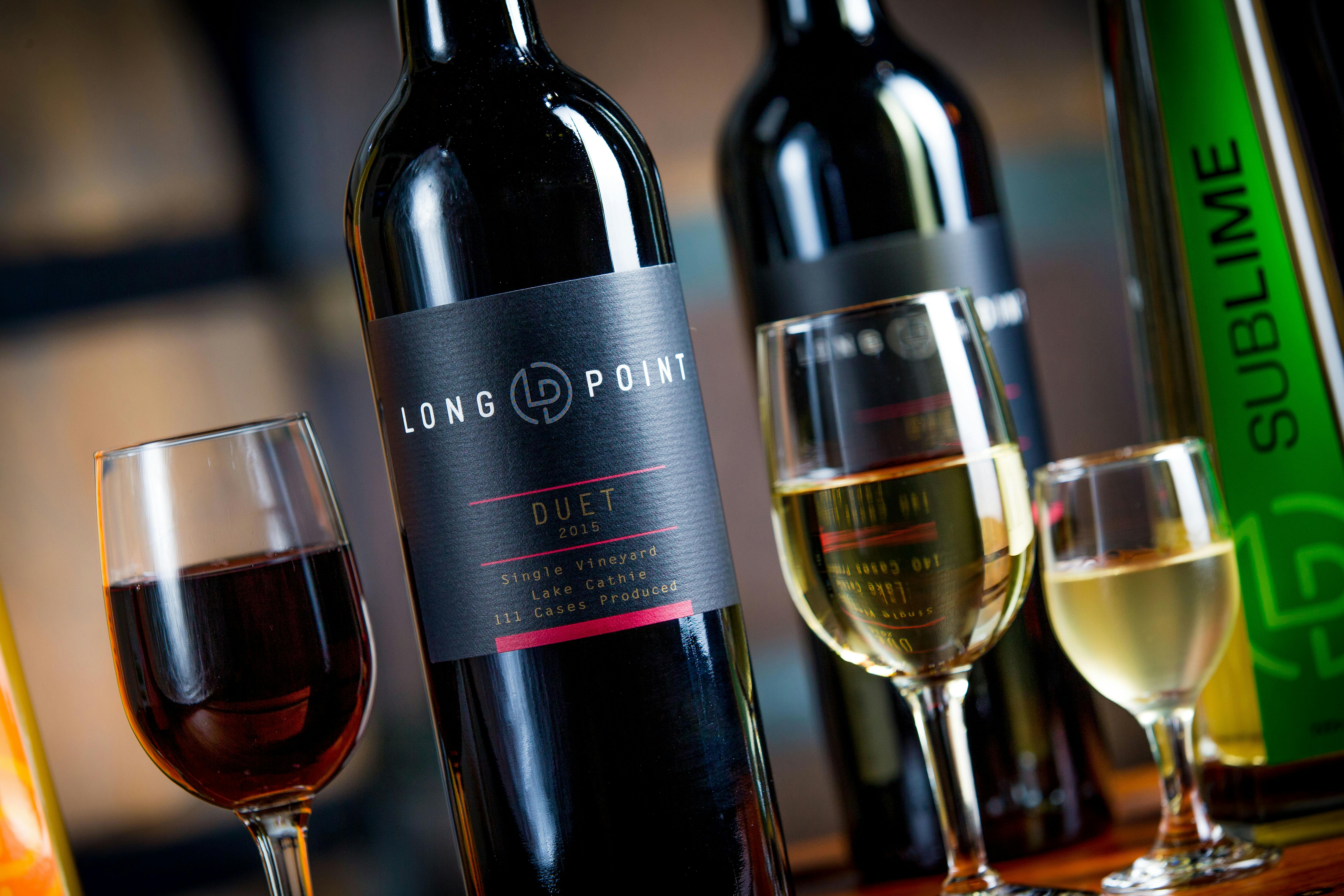 A selection of delicious wine and liqueurs for tasting