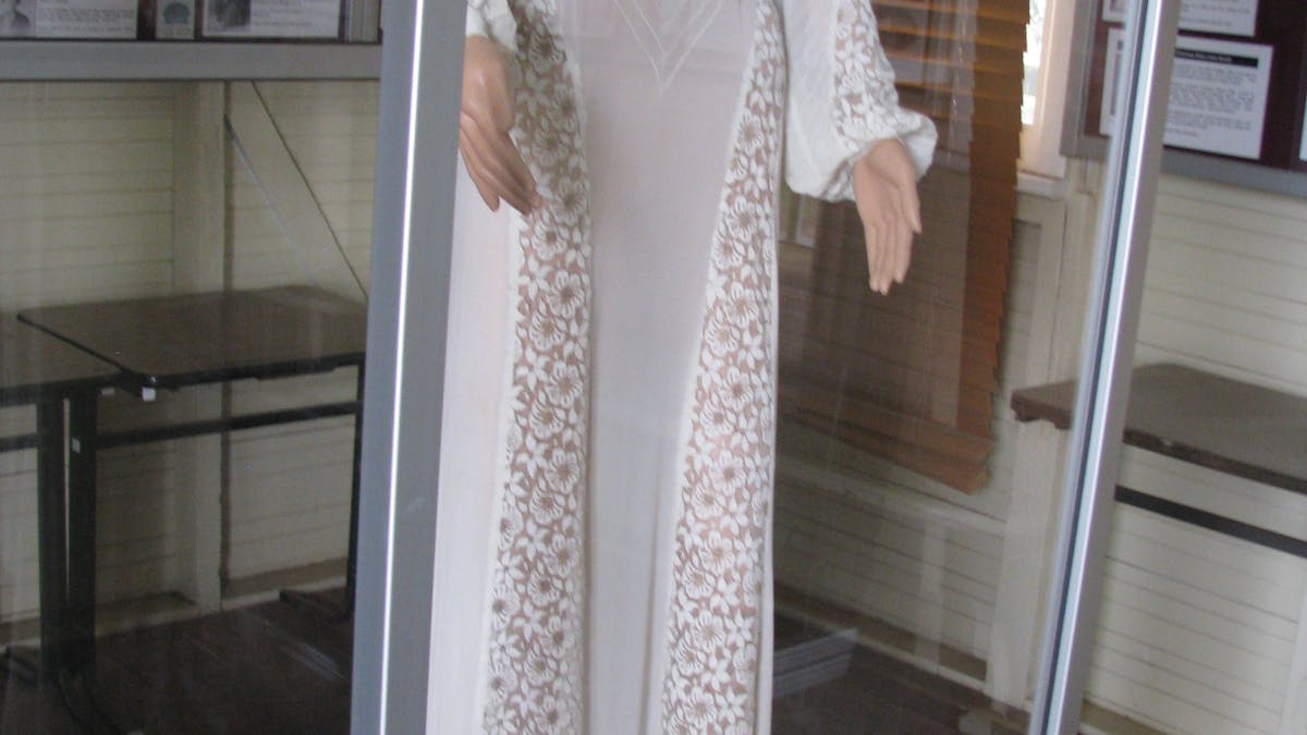 Wedding dress within the Rathdowney Visitor Information Centre Wedding dress within the Rathdowney Visitor Information Centre