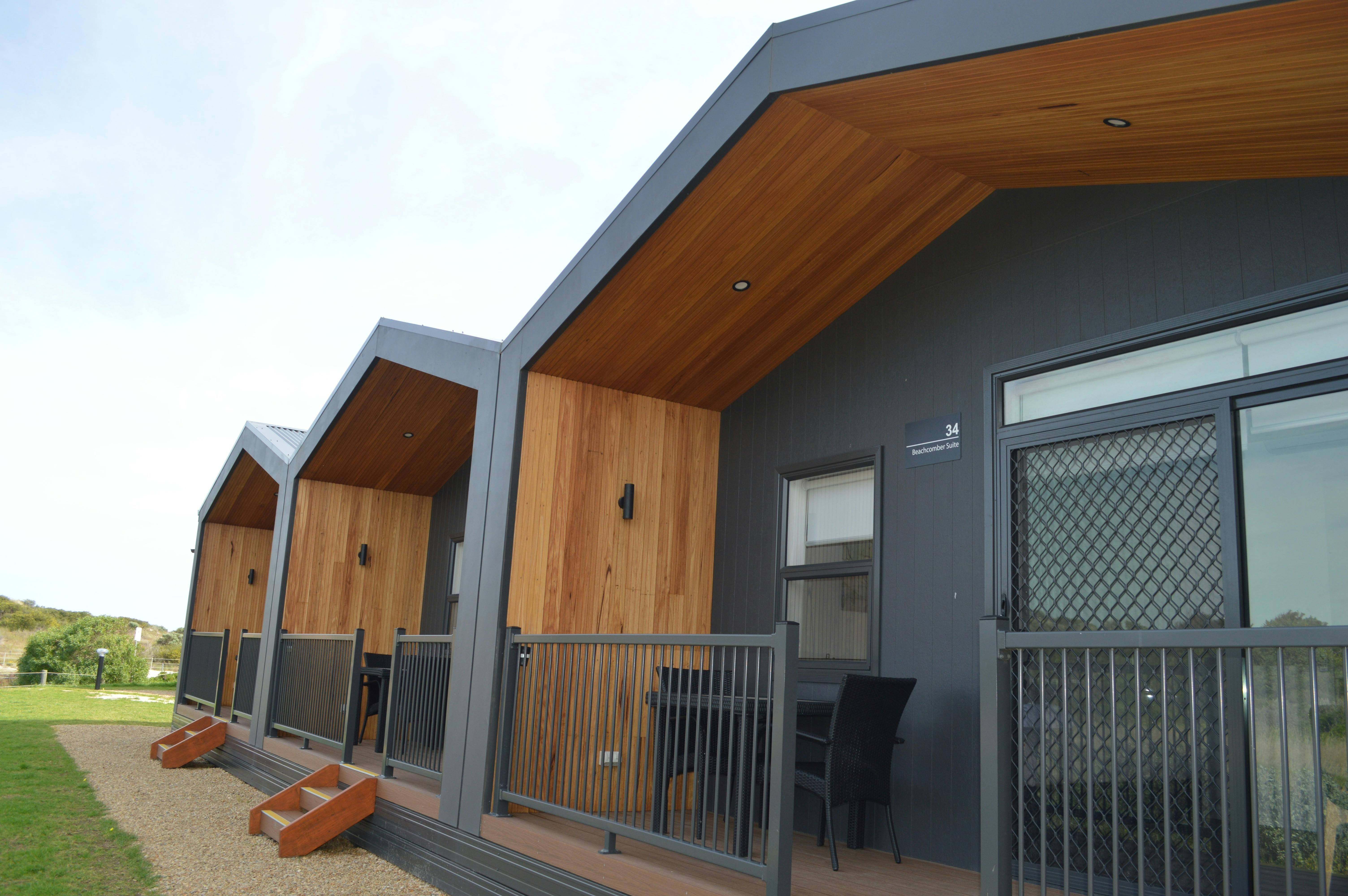 modern accomodation cabins trendy architecture normanville holiday park jetty caravan park